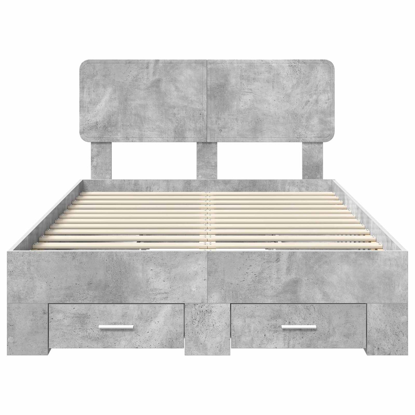 Ágykeret fiókkal tárolóval Beton Szürke 120 x 190 cm Szerelt Fa