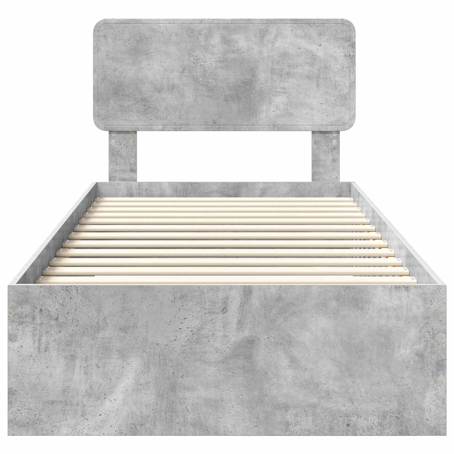 Ágykeret fiókkal tárolóval Beton Szürke 100 x 200 cm Szerelt Fa