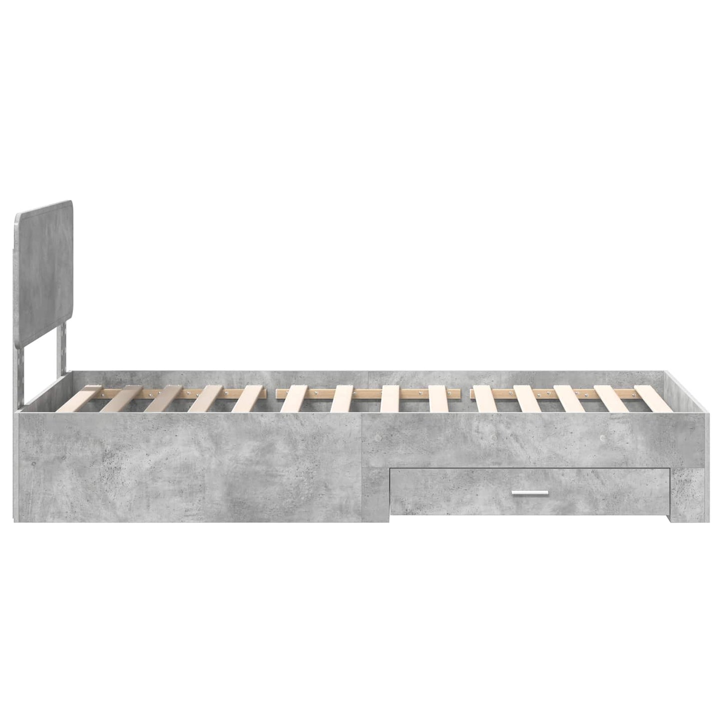Ágykeret fiókkal tárolóval Beton Szürke 70 x 190 cm Szerelt Fa