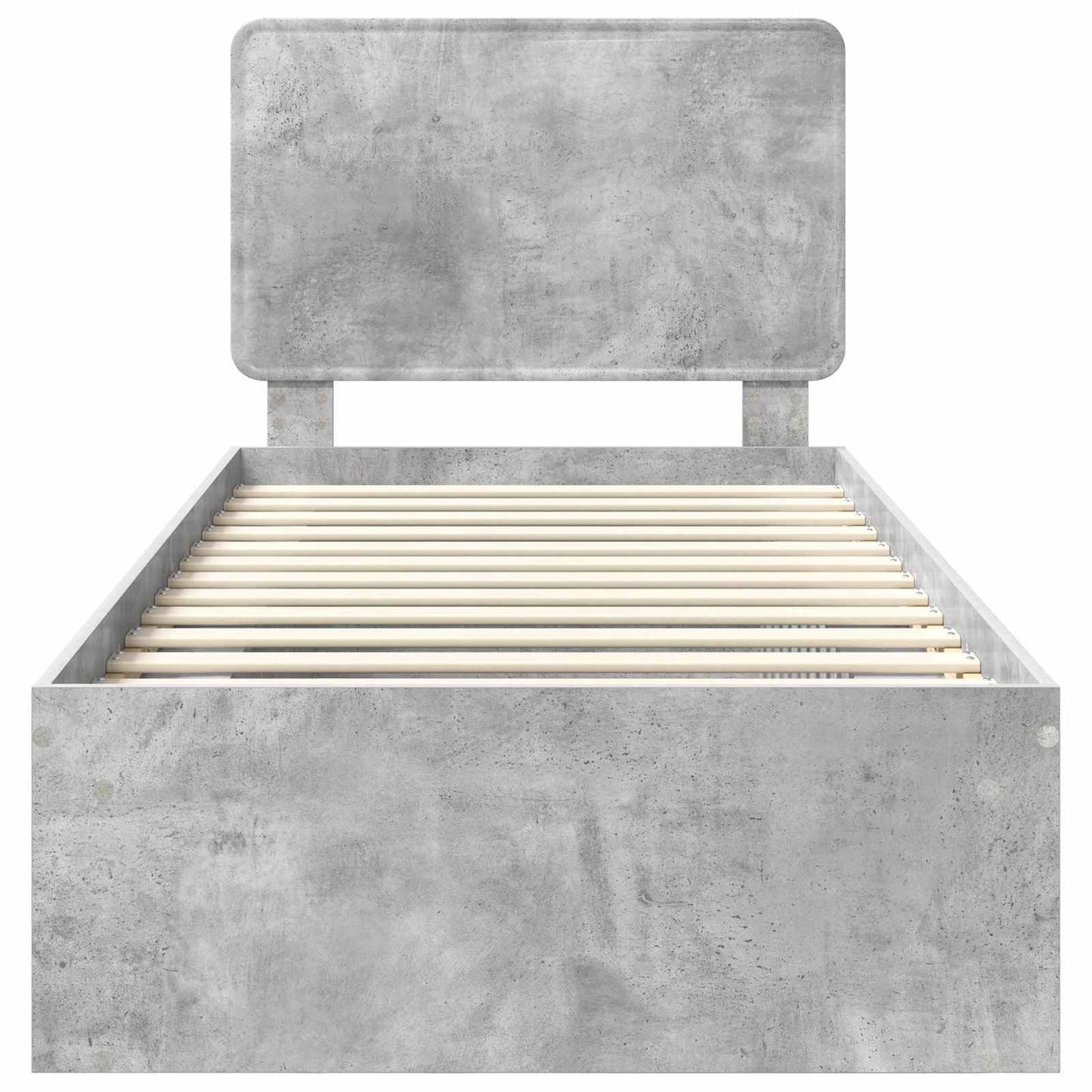 Ágykeret fejtámlával Beton Szürke 75 x 190 cm Tömör fenyőfa