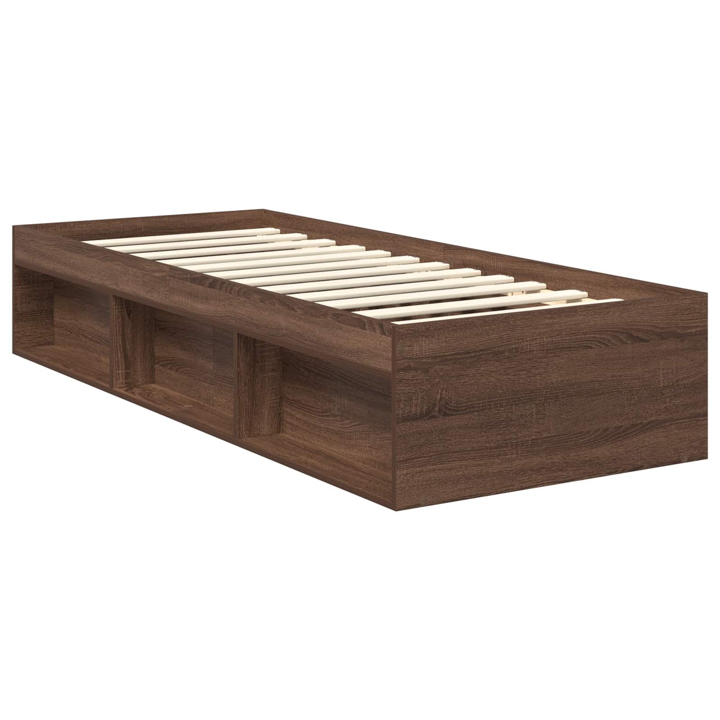 Ágykeret fejtámlával Barna Tölgy 75 x 190 cm Tömör fenyőfa