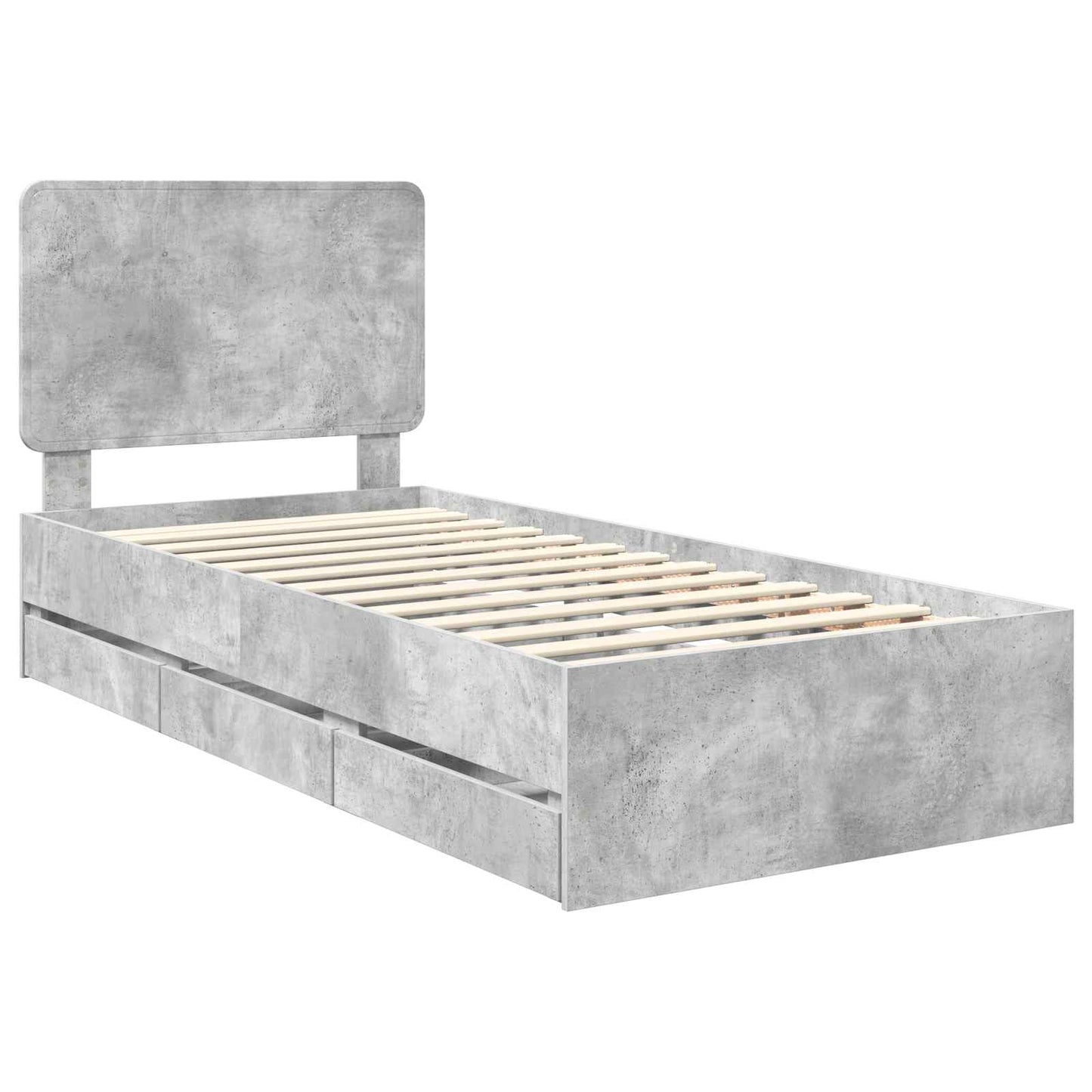 Ágykeret fiókkal tárolóval Beton Szürke 90 x 200 cm Mérnöki Fa