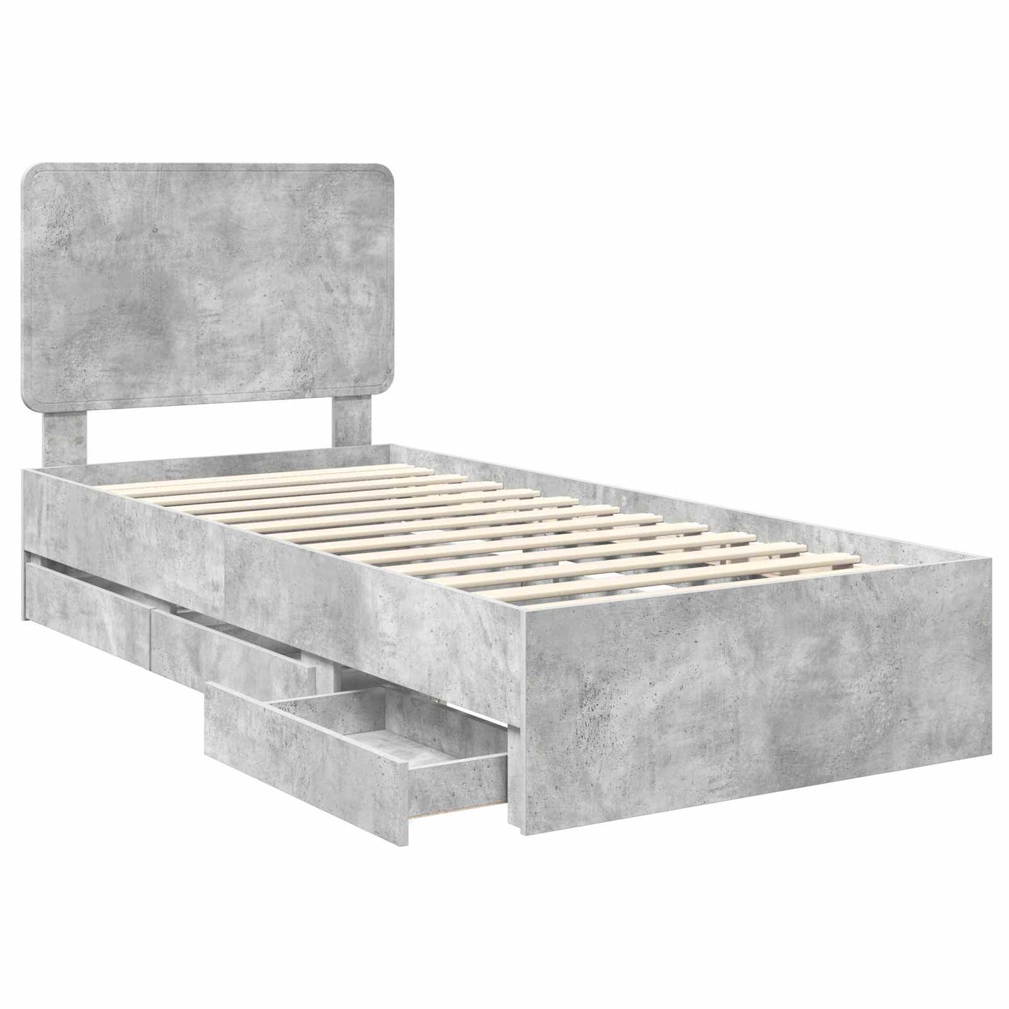 Ágykeret fiókkal tárolóval Beton Szürke 90 x 200 cm Mérnöki Fa