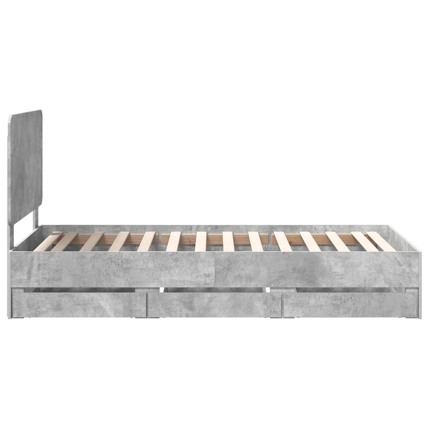 Ágykeret fiókkal tárolóval Beton Szürke 90 x 190 cm Mérnöki Fa