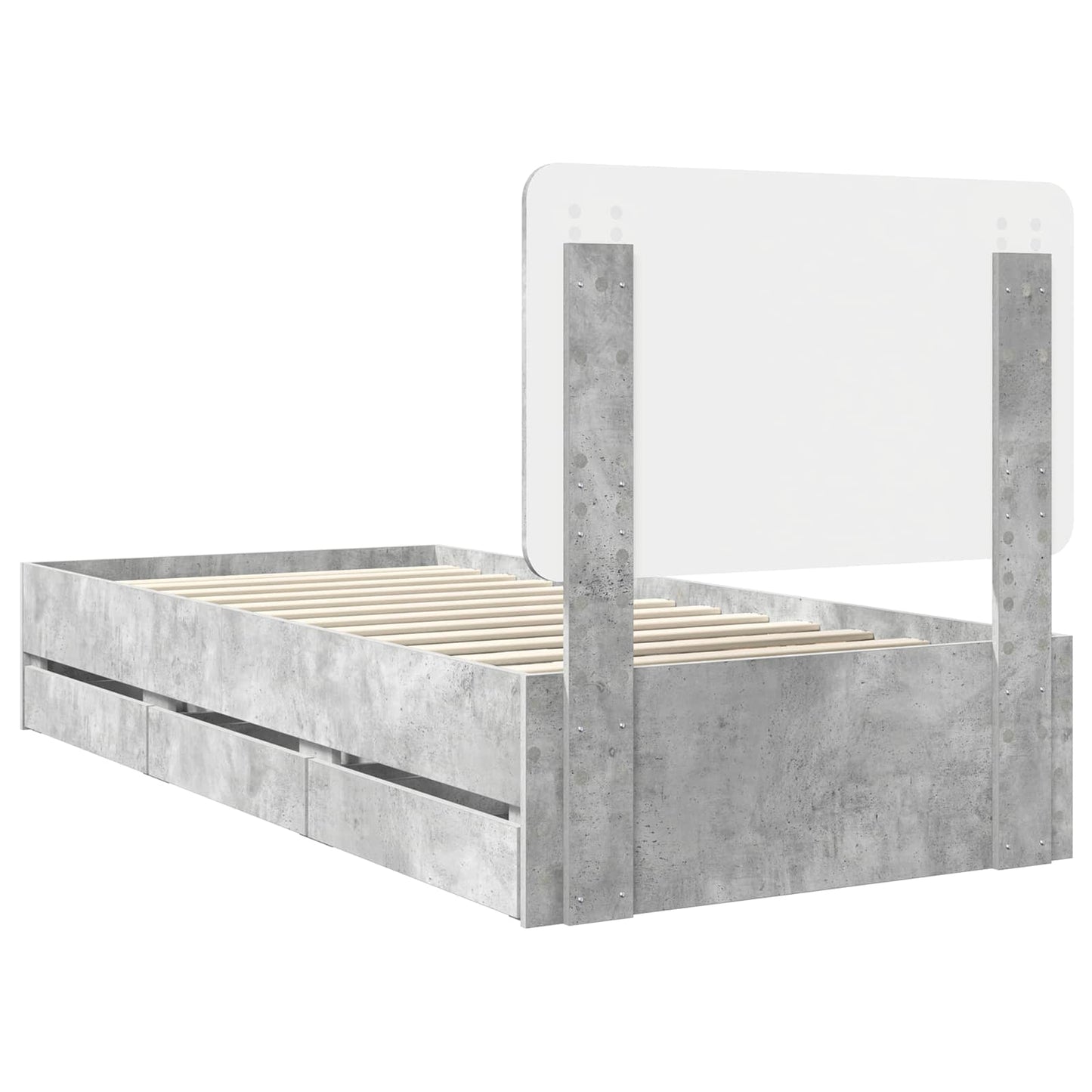 Ágykeret fiókkal tárolóval Beton Szürke 75 x 190 cm Mérnöki Fa