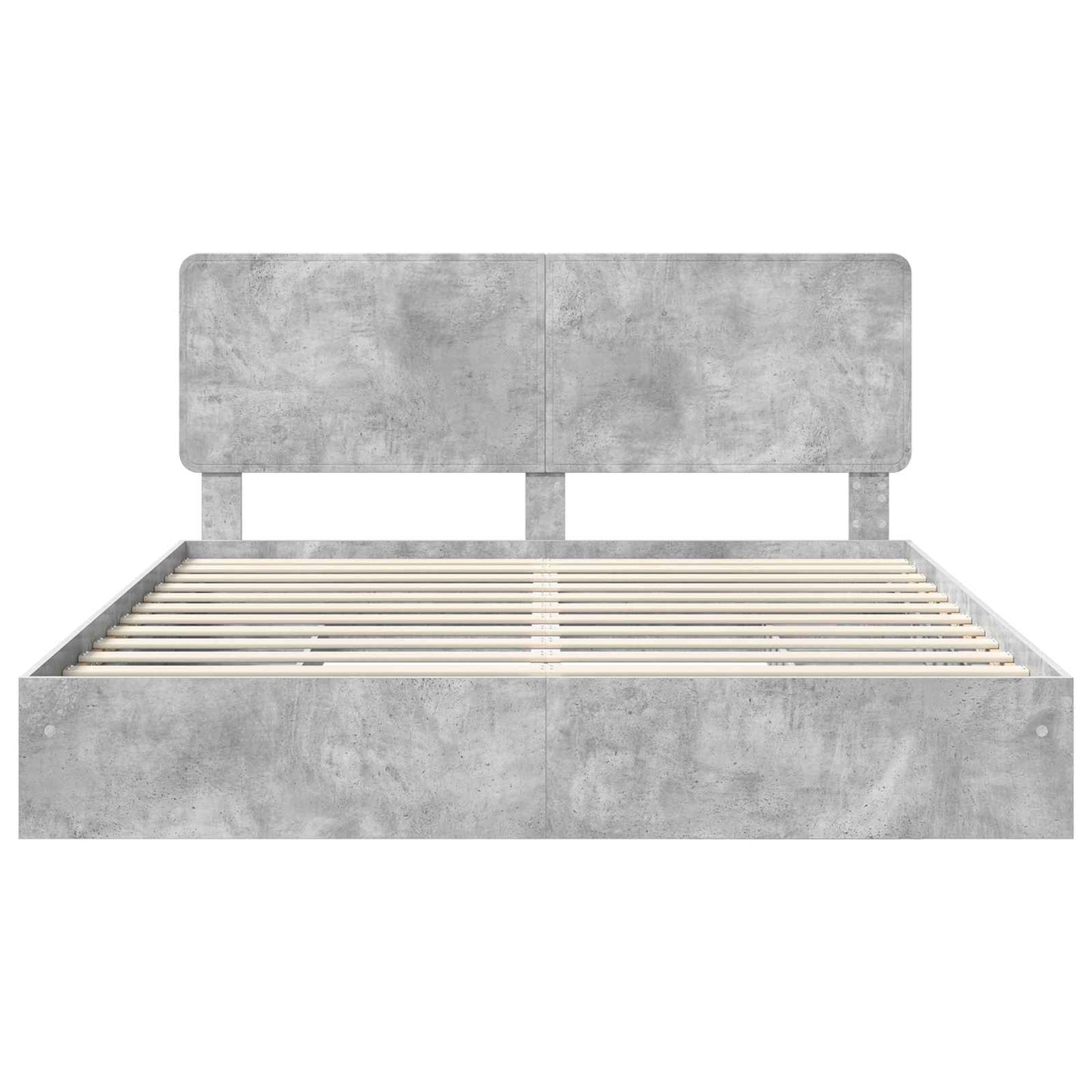 Tárolós Ágy fiókkal Beton Szürke 200 x 200 cm Szerelt Fa