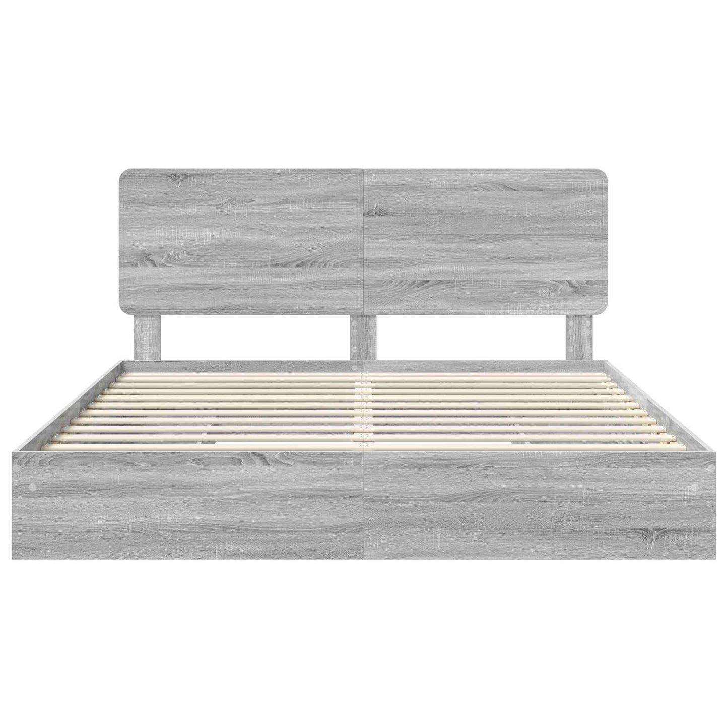 Tárolós Ágy fiókkal Szürke Sonoma 200 x 200 cm Szerelt Fa