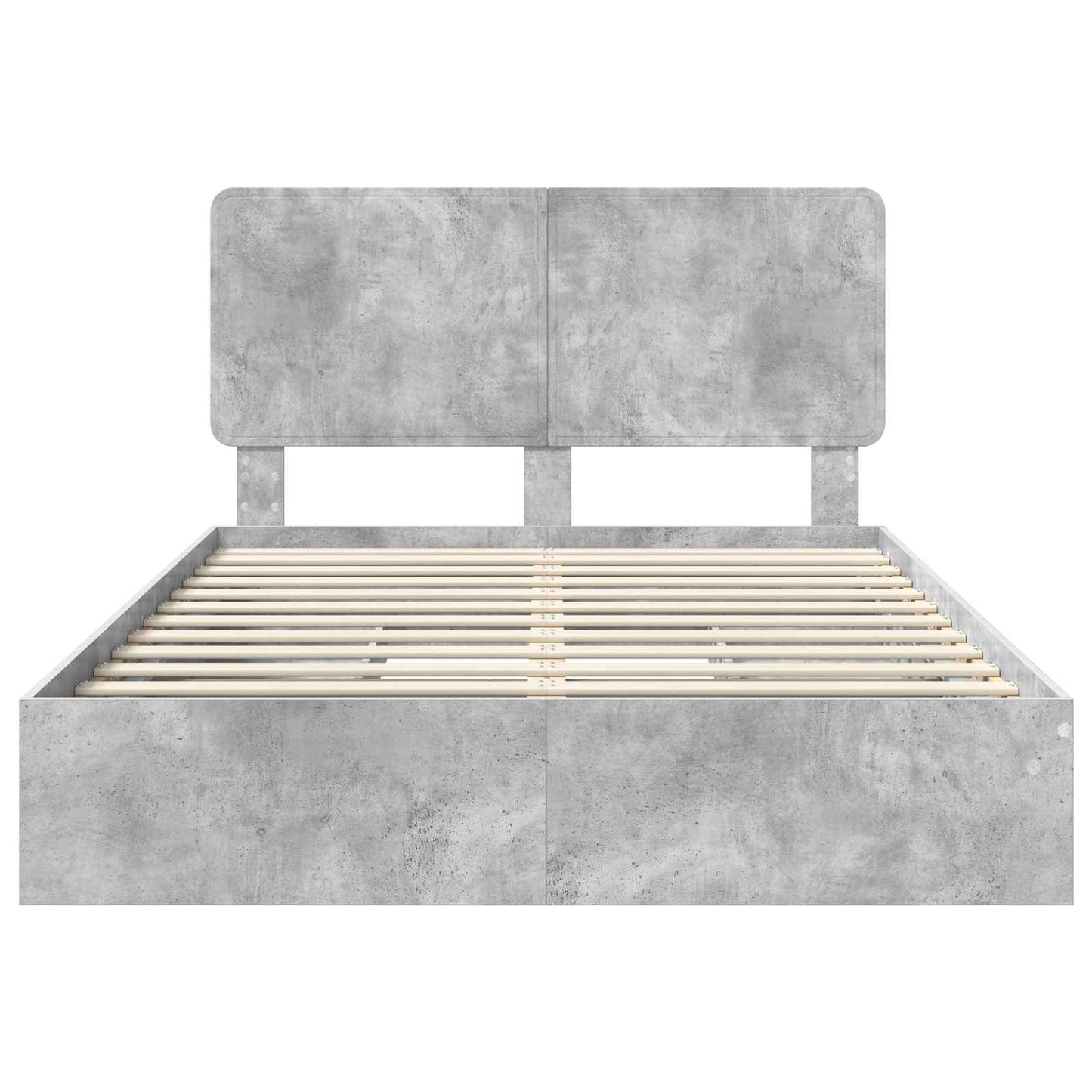 Tárolós Ágy fiókkal Beton Szürke 150 x 200 cm Szerelt Fa