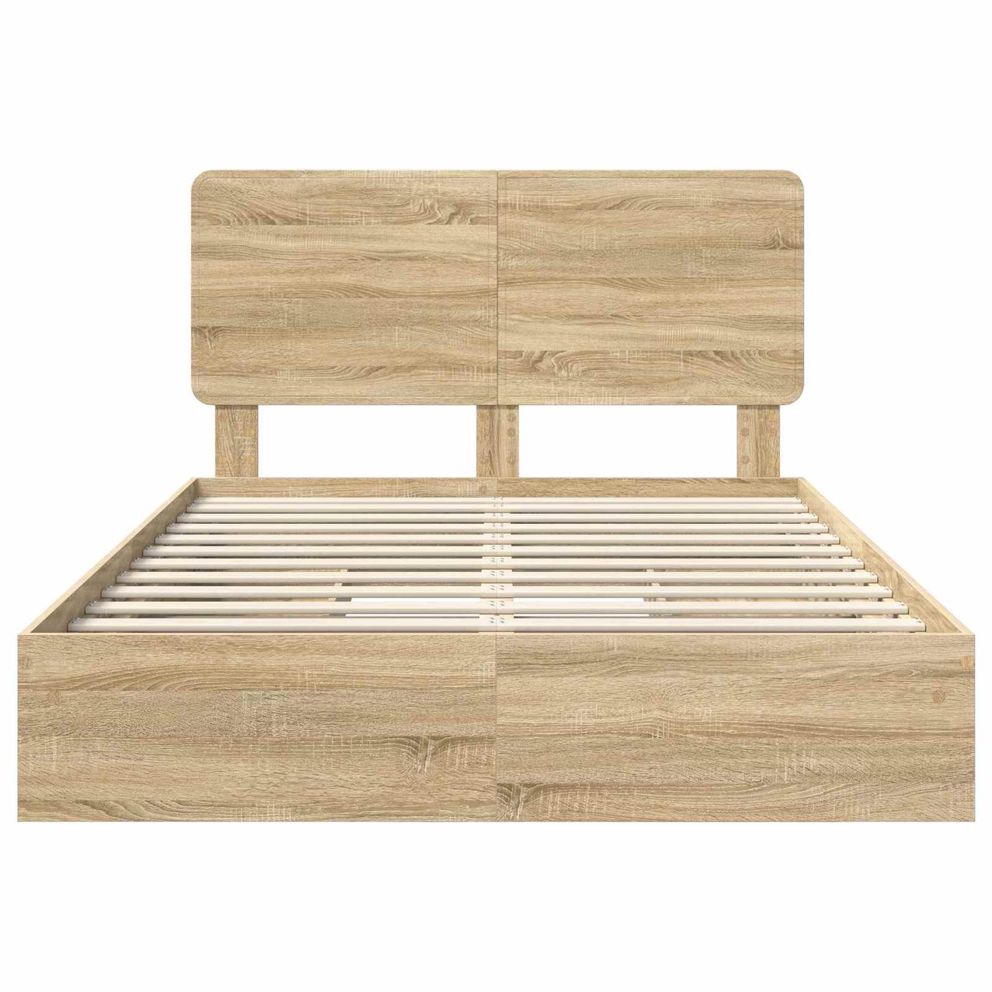 Tárolós Ágy fiókkal Sonoma tölgy 140 x 190 cm Szerelt Fa