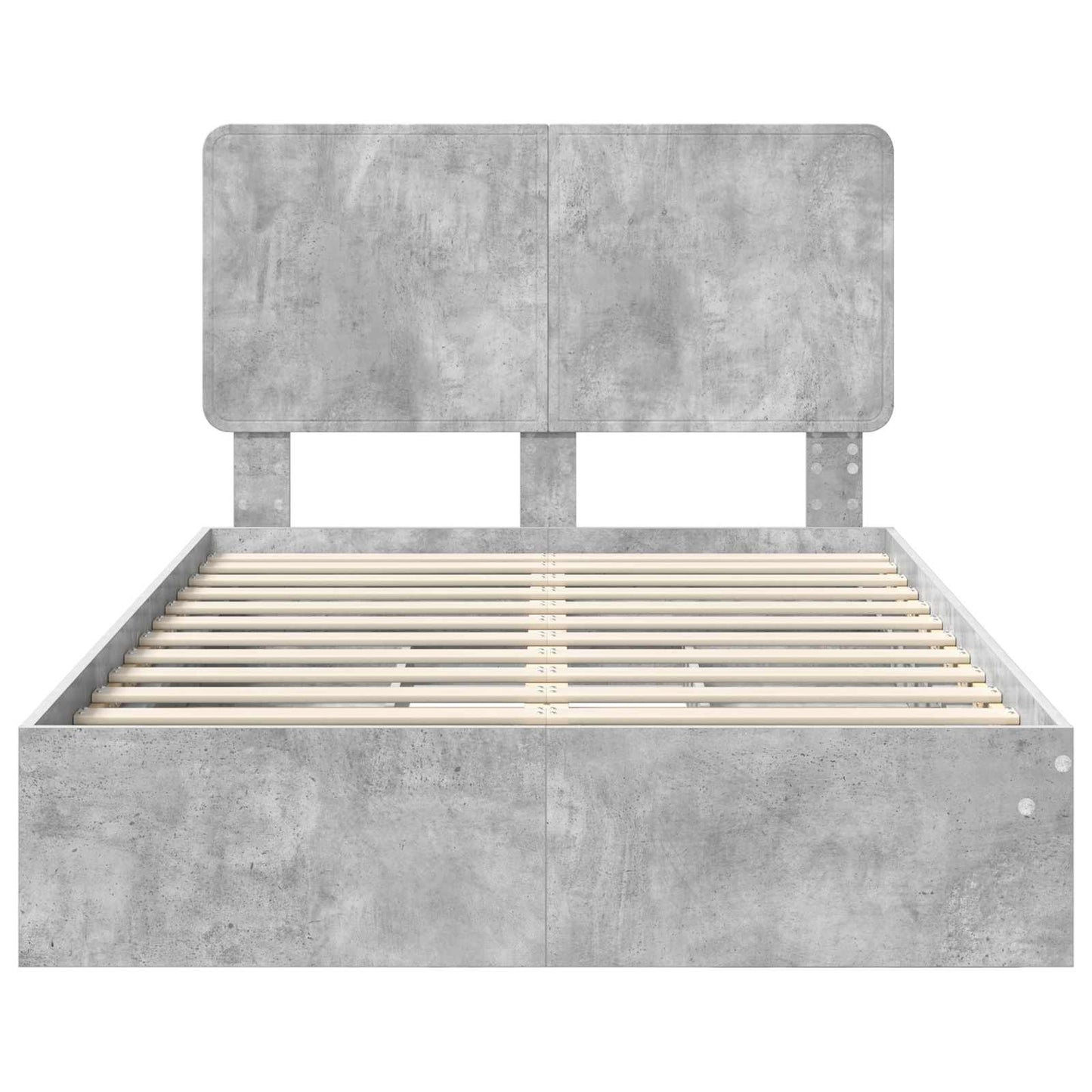 Tárolós Ágy fiókkal Beton Szürke 135 x 190 cm Szerelt Fa