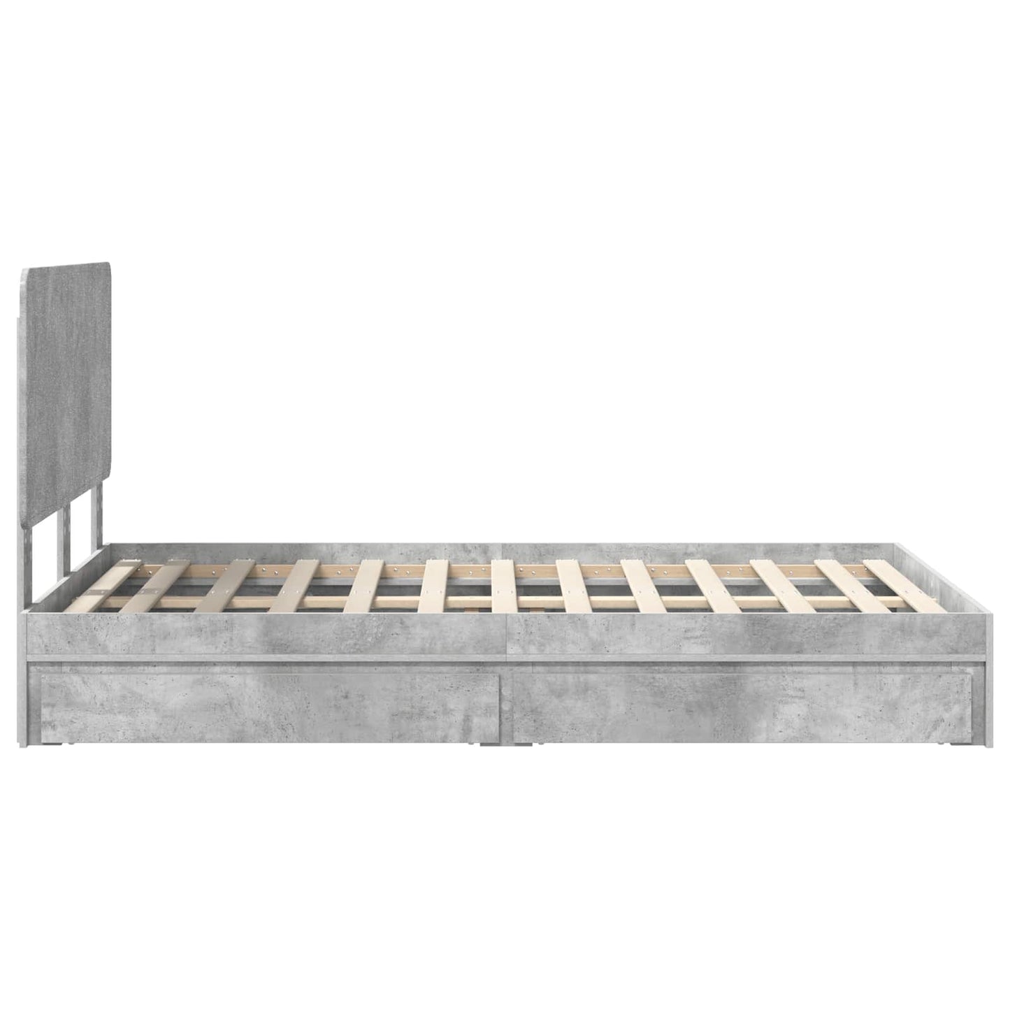 Tárolós Ágy fiókkal Beton Szürke 135 x 190 cm Szerelt Fa