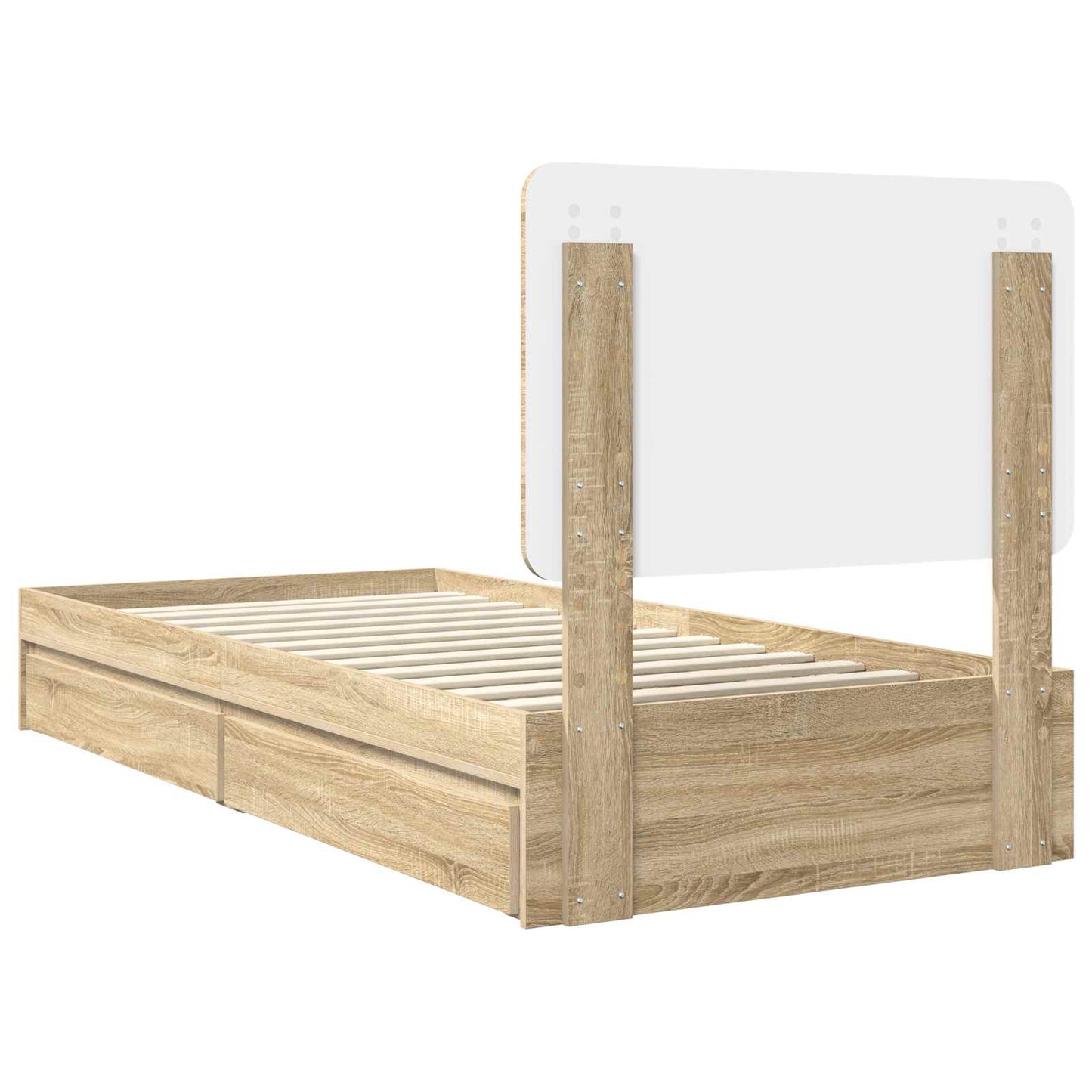 Tárolós Ágy fiókkal Sonoma tölgy 90 x 200 cm Szerelt Fa