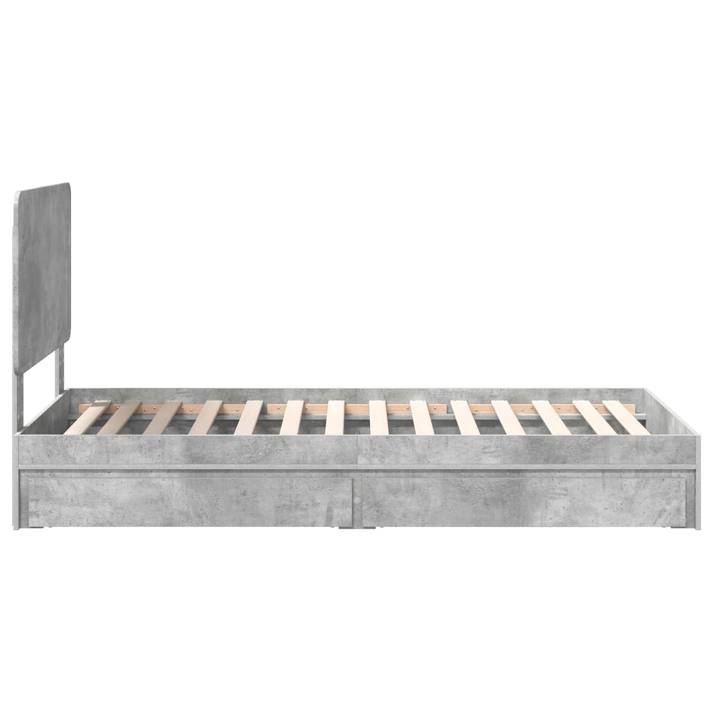 Tárolós Ágy fiókkal Beton Szürke 90 x 190 cm Szerelt Fa