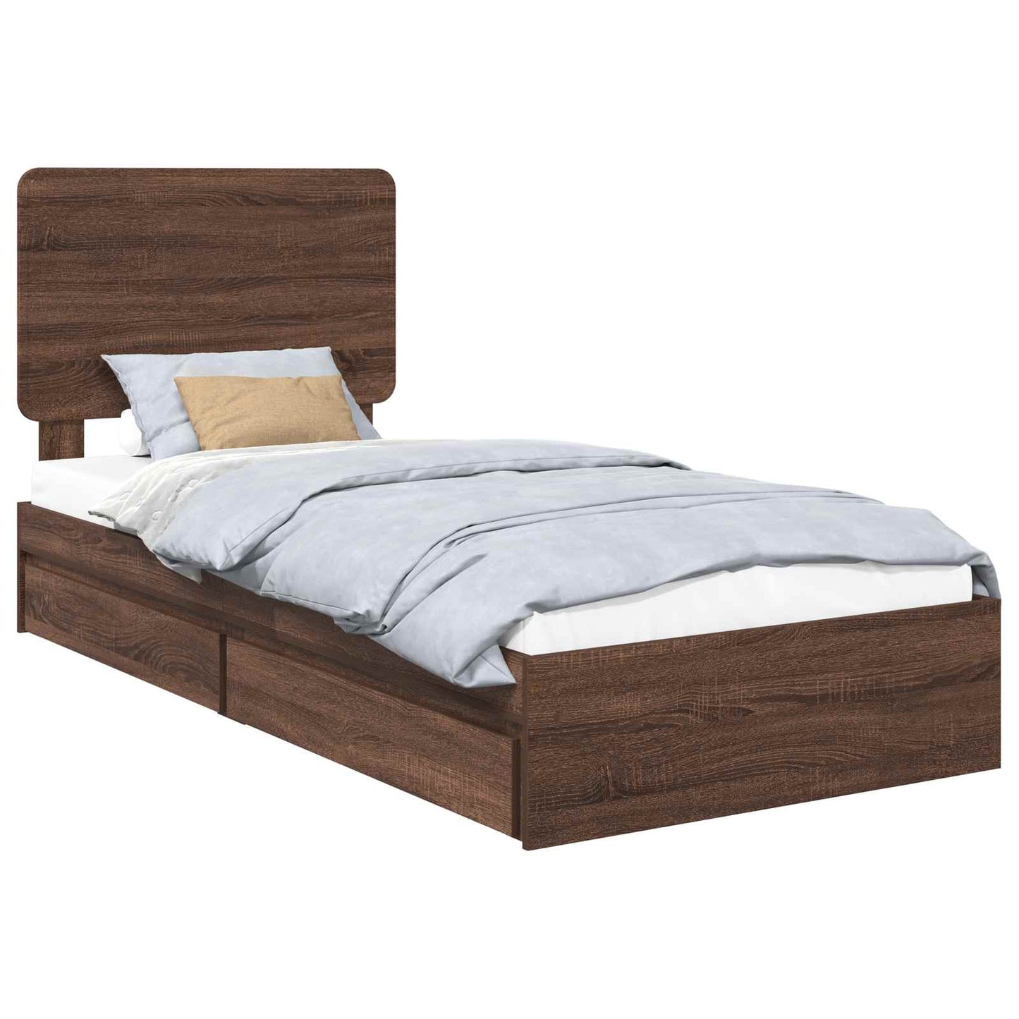 Tárolós Ágy fiókkal Barna Tölgy 75 x 190 cm Szerelt Fa