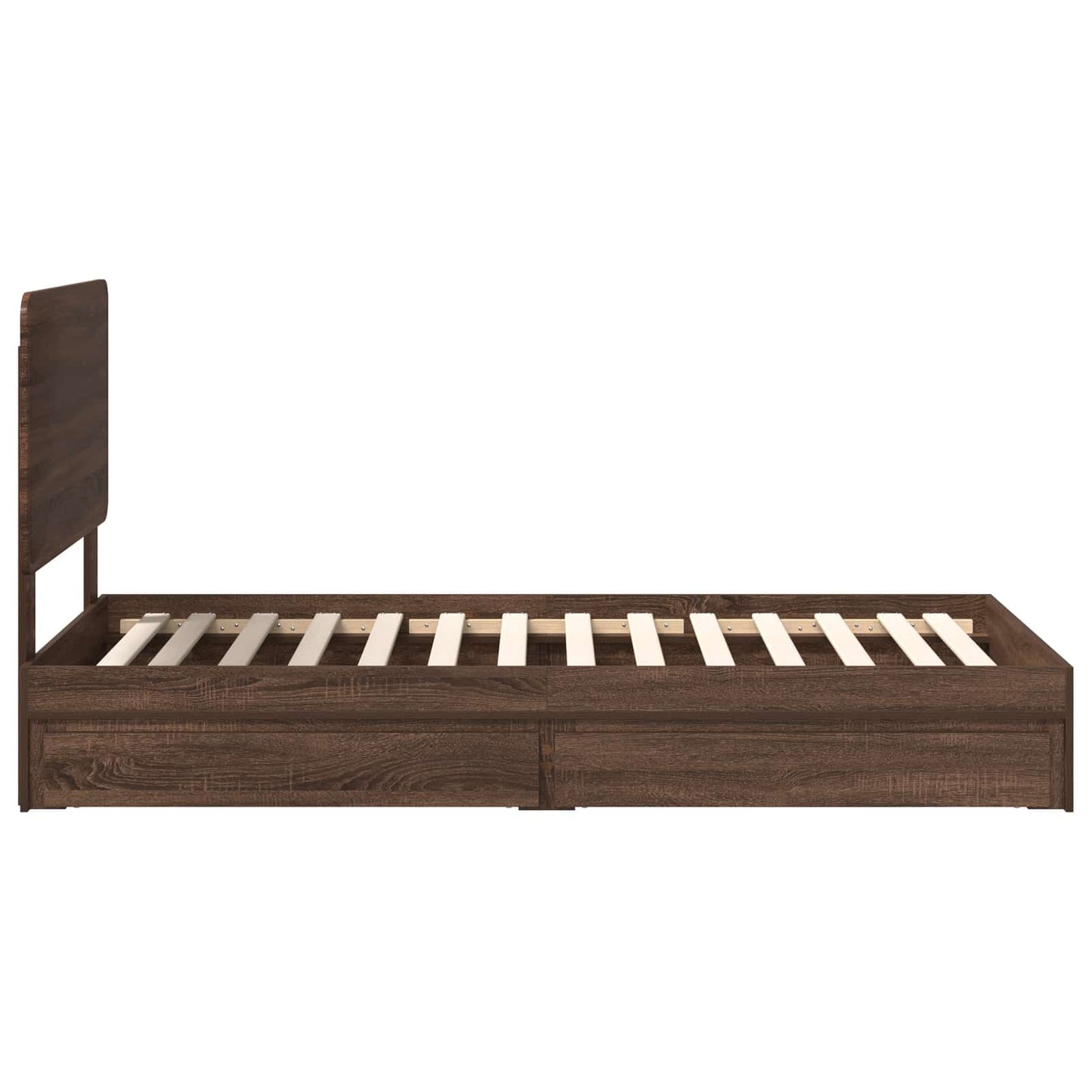 Tárolós Ágy fiókkal Barna Tölgy 75 x 190 cm Szerelt Fa
