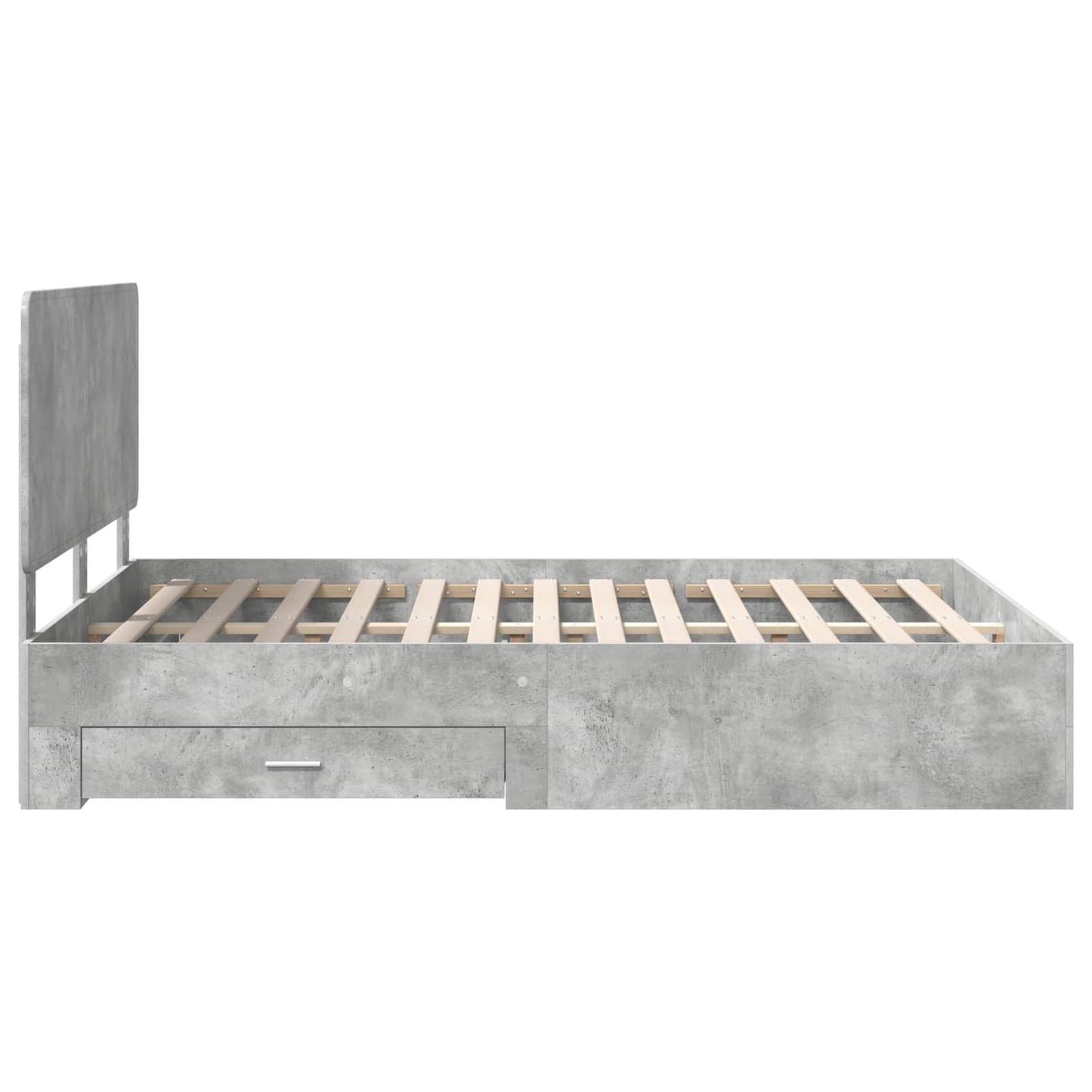 Ágykeret fiókkal tárolóval Beton Szürke 140 x 190 cm Szerelt Fa