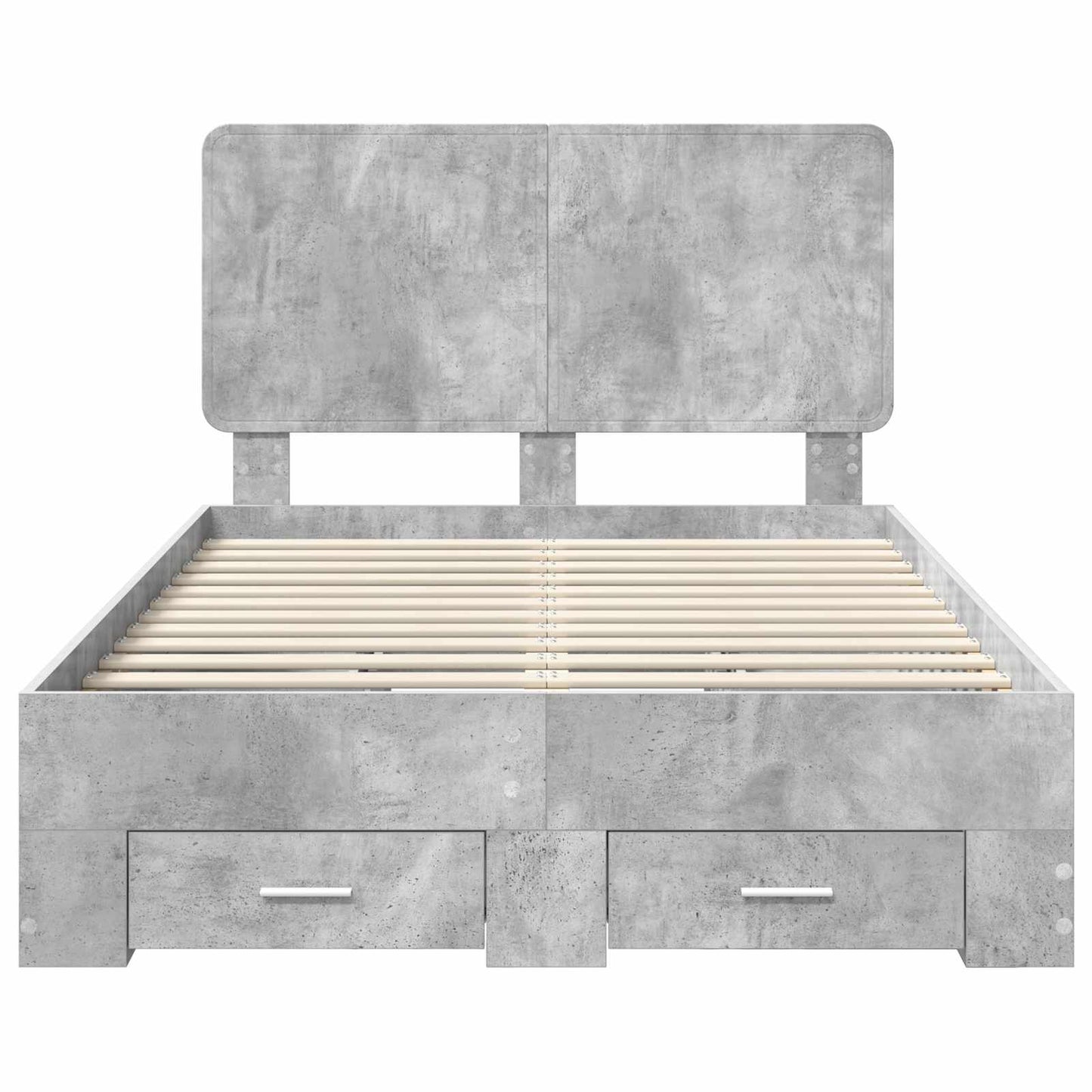 Ágykeret fiókkal tárolóval Beton Szürke 120 x 190 cm Szerelt Fa