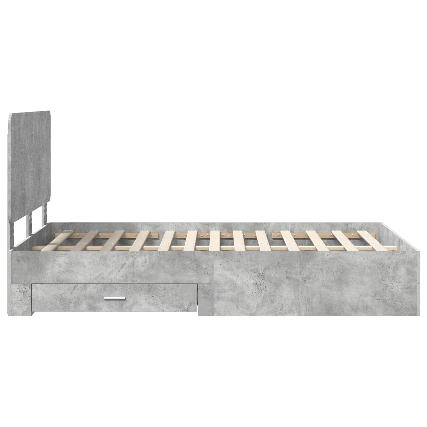 Ágykeret fiókkal tárolóval Beton Szürke 120 x 190 cm Szerelt Fa