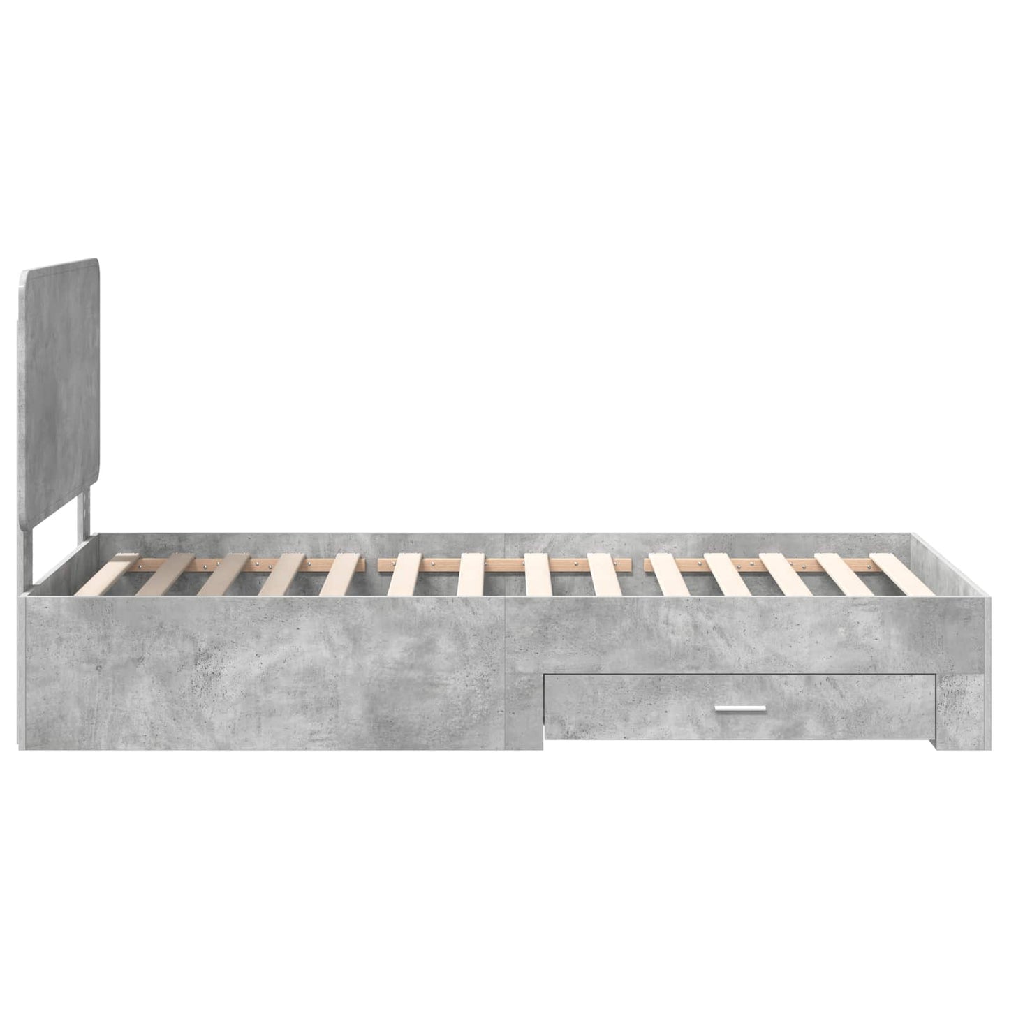 Ágykeret fiókkal tárolóval Beton Szürke 90 x 190 cm Szerelt Fa
