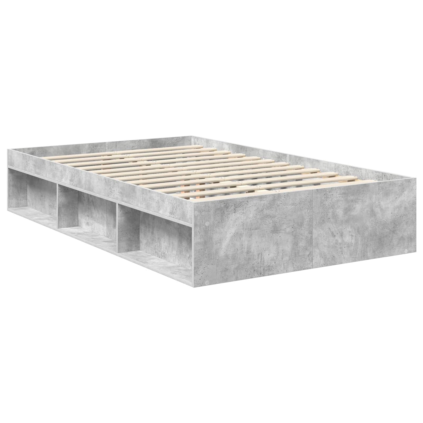 Ágykeret fejtámlával Beton 120 x 200 cm Tömör fenyőfa