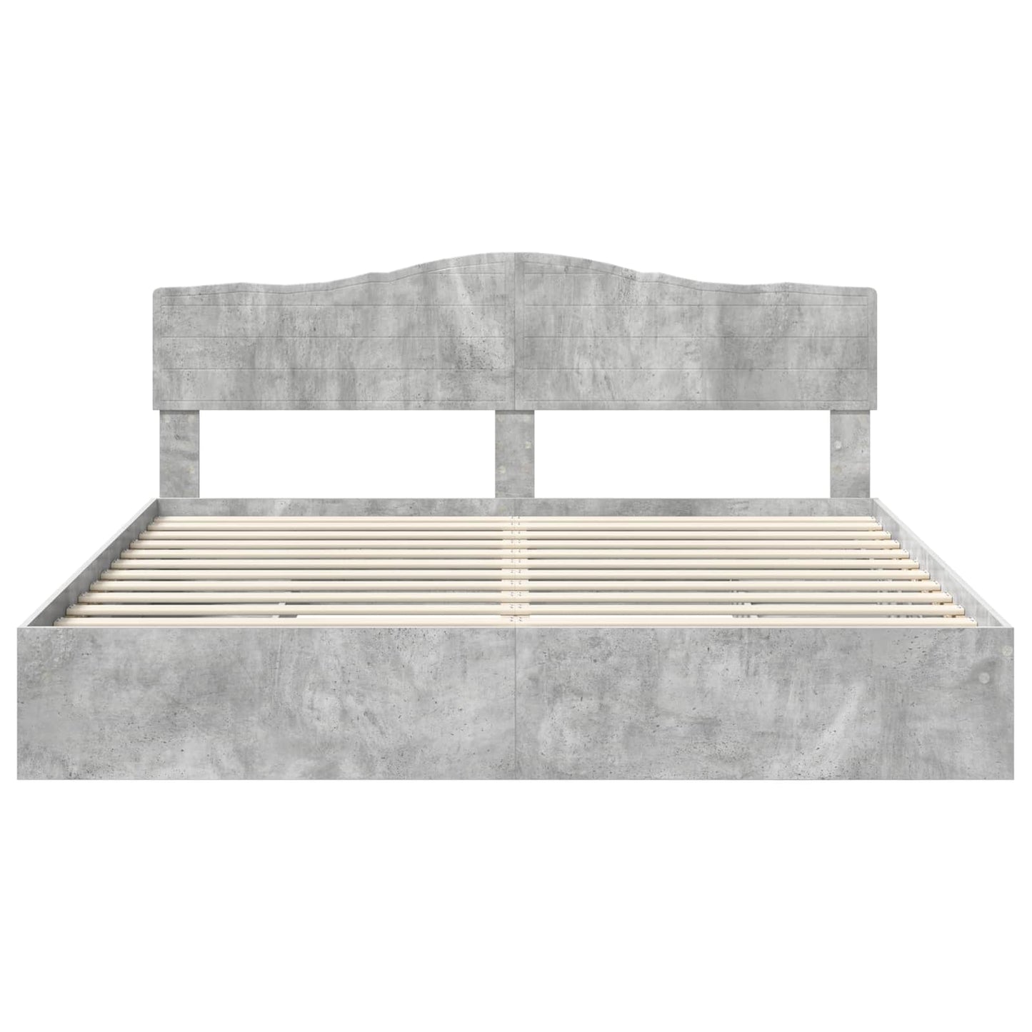 Tárolós Ágy fiókkal Beton Szürke 200 x 200 cm Szerelt Fa