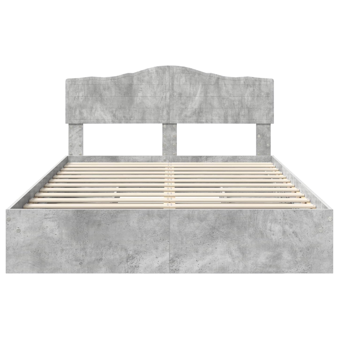 Tárolós Ágy fiókkal Beton Szürke 150 x 200 cm Szerelt Fa