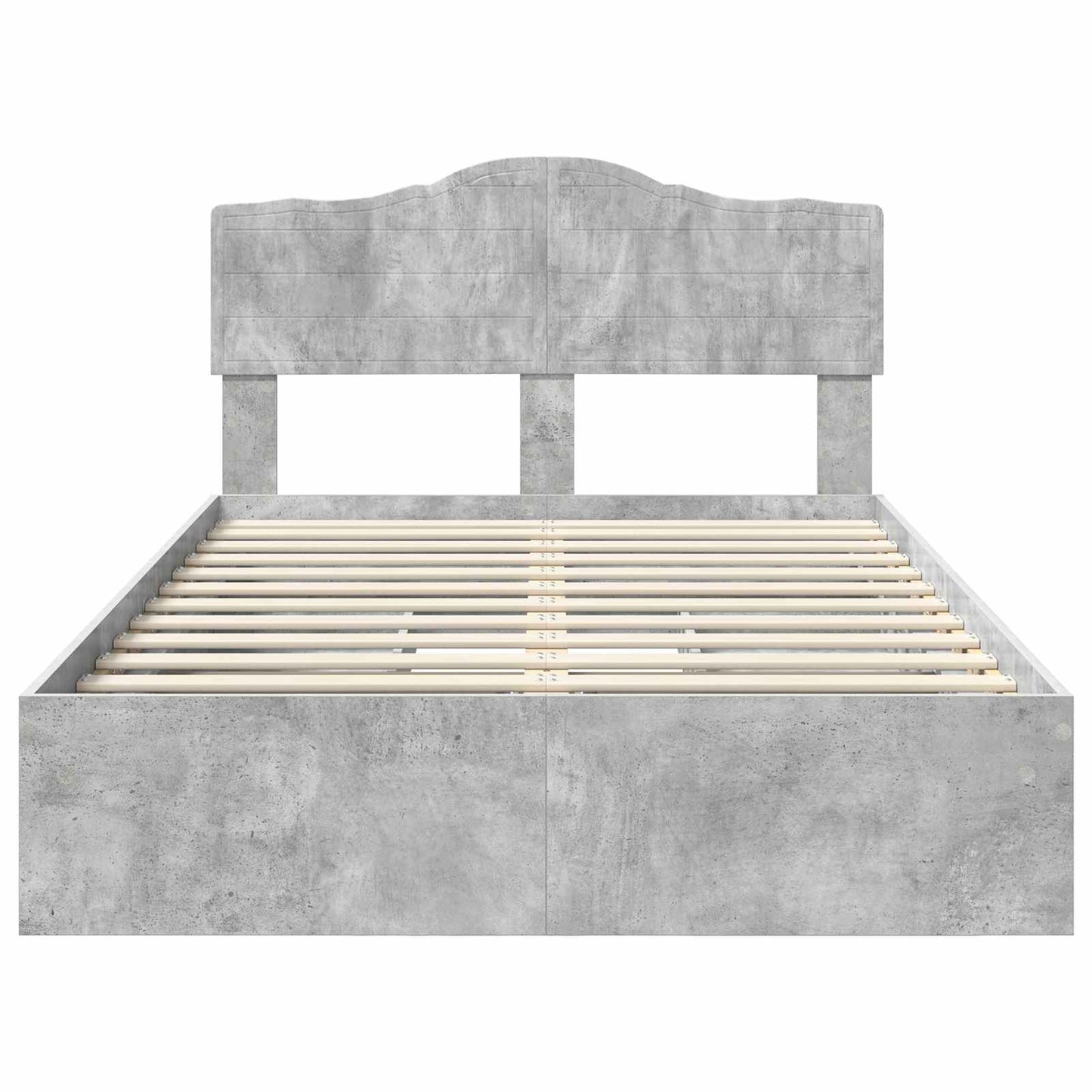 Tárolós Ágy fiókkal Beton Szürke 135 x 190 cm Szerelt Fa