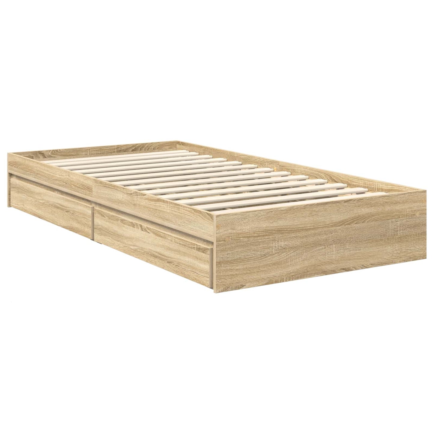 Tárolós Ágy fejtámlával Sonoma tölgy 100 x 200 cm Faanyag