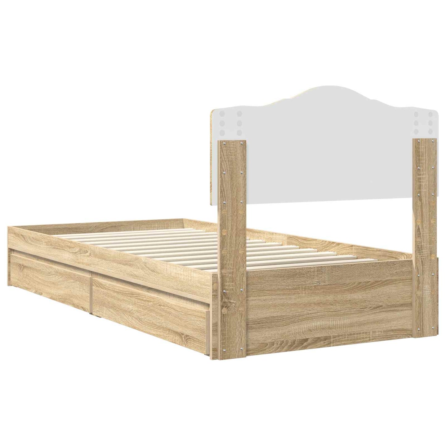 Tárolós Ágy fejtámlával Sonoma tölgy 100 x 200 cm Faanyag