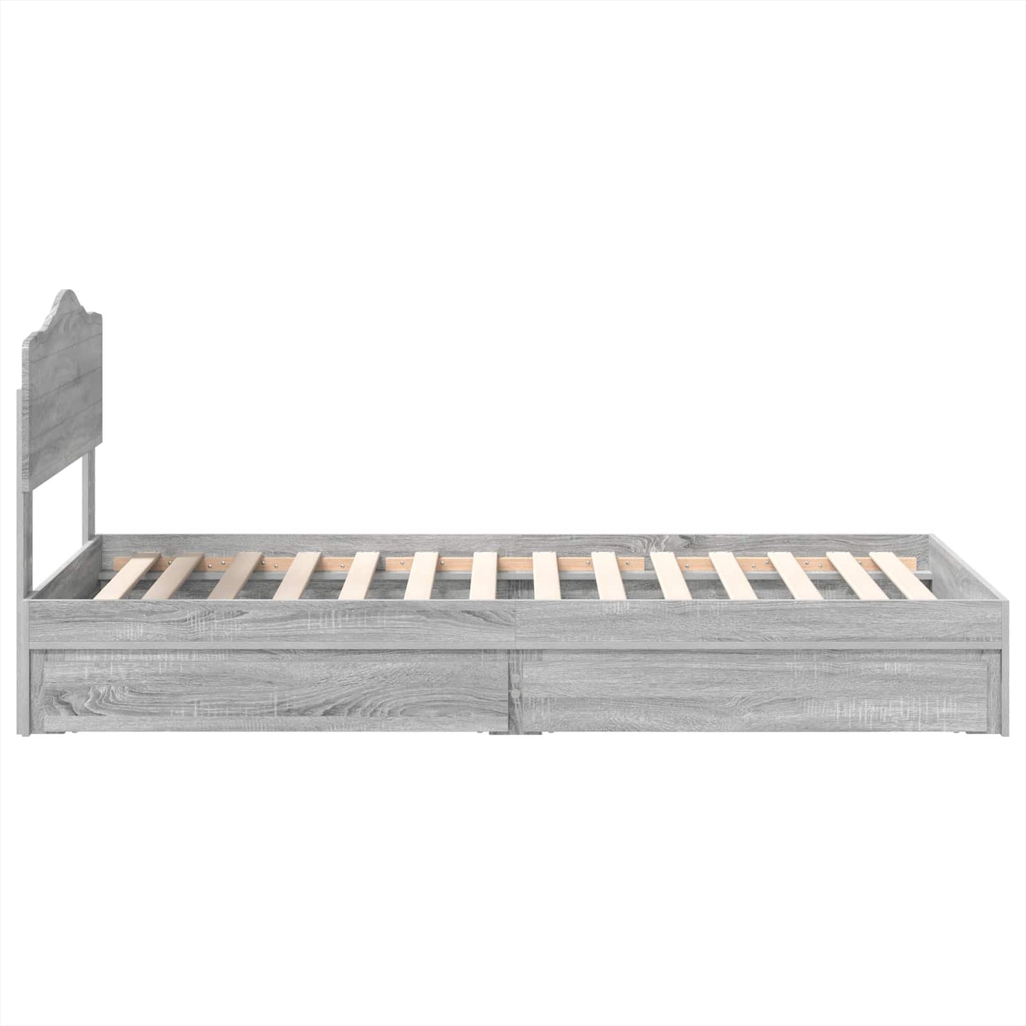 Tárolós Ágy fiókkal Szürke Sonoma 90 x 200 cm Szerelt Fa
