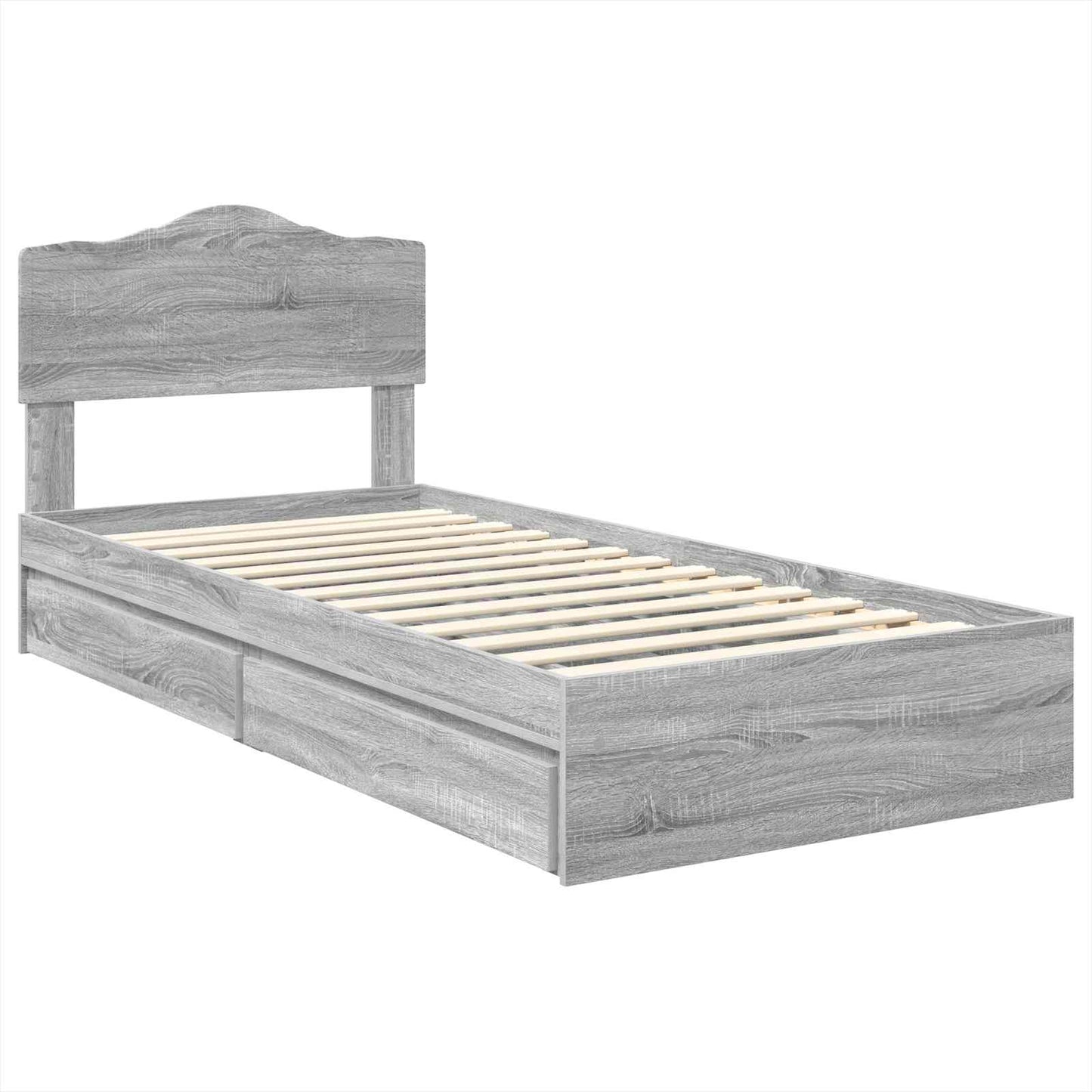 Tárolós Ágy fiókkal Szürke Sonoma 70 x 190 cm Szerelt Fa