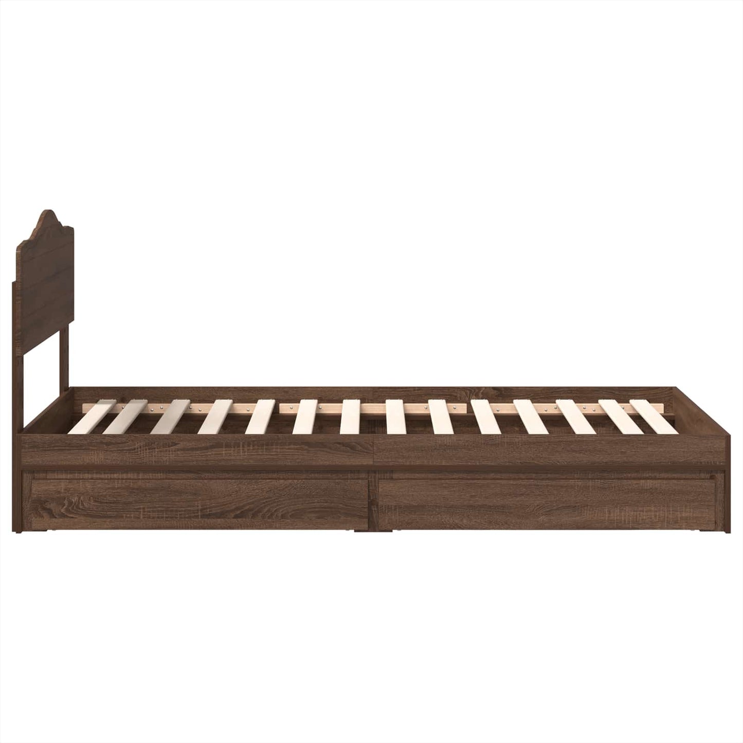 Tárolós Ágy fiókkal Barna Tölgy 70 x 190 cm Szerelt Fa