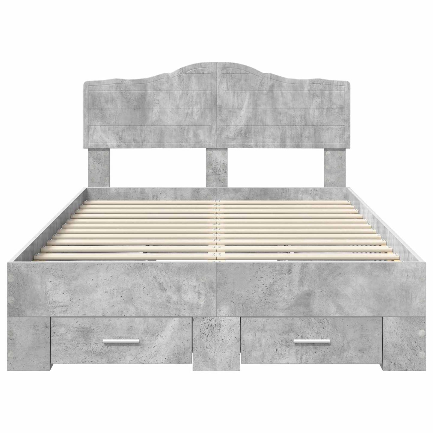 Ágykeret fiókkal tárolóval Beton Szürke 135 x 190 cm Szerelt Fa