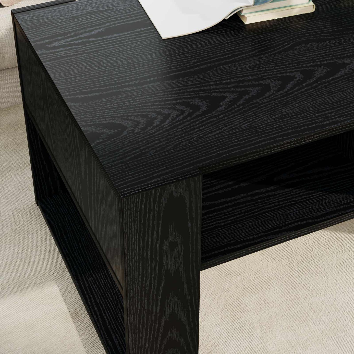 Dohányzóasztal Fekete tölgy 92 x 53 x 45 cm Szerelt Fa