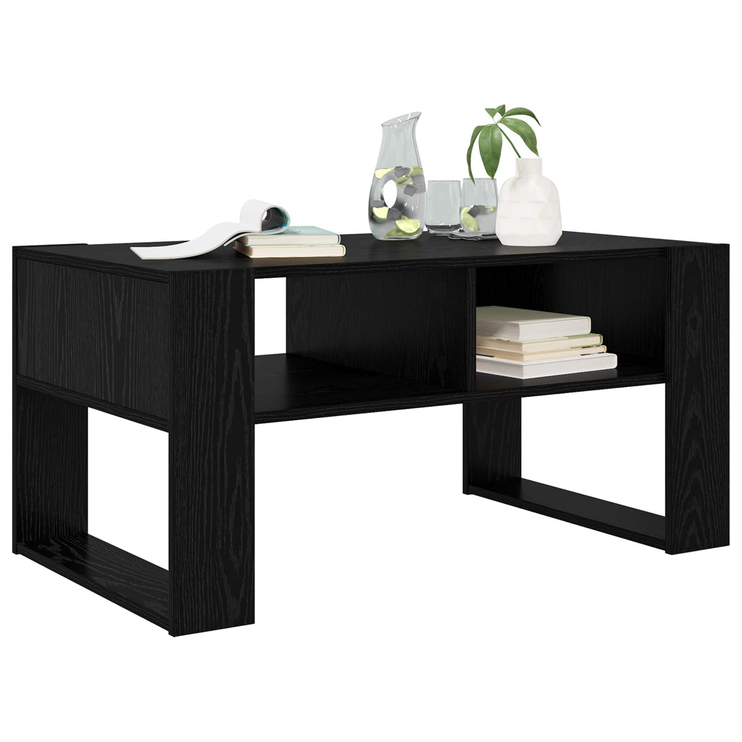 Dohányzóasztal Fekete tölgy 92 x 53 x 45 cm Szerelt Fa