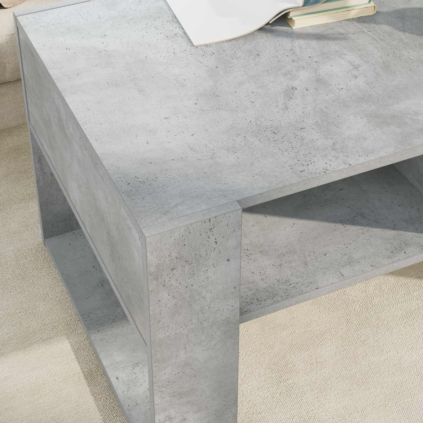 Dohányzóasztal Beton Szürke 92 x 53 x 45 cm Szerelt Fa