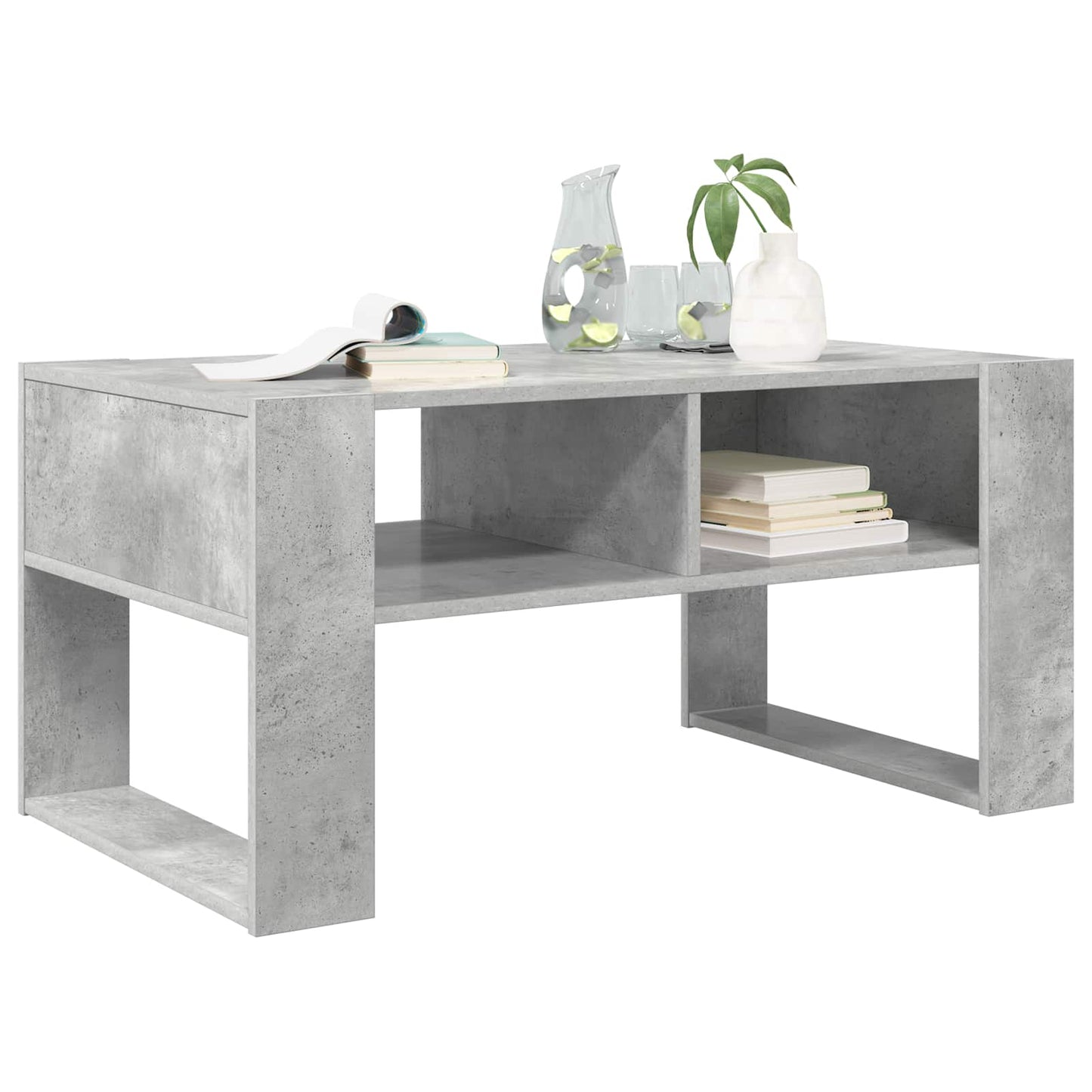 Dohányzóasztal Beton Szürke 92 x 53 x 45 cm Szerelt Fa