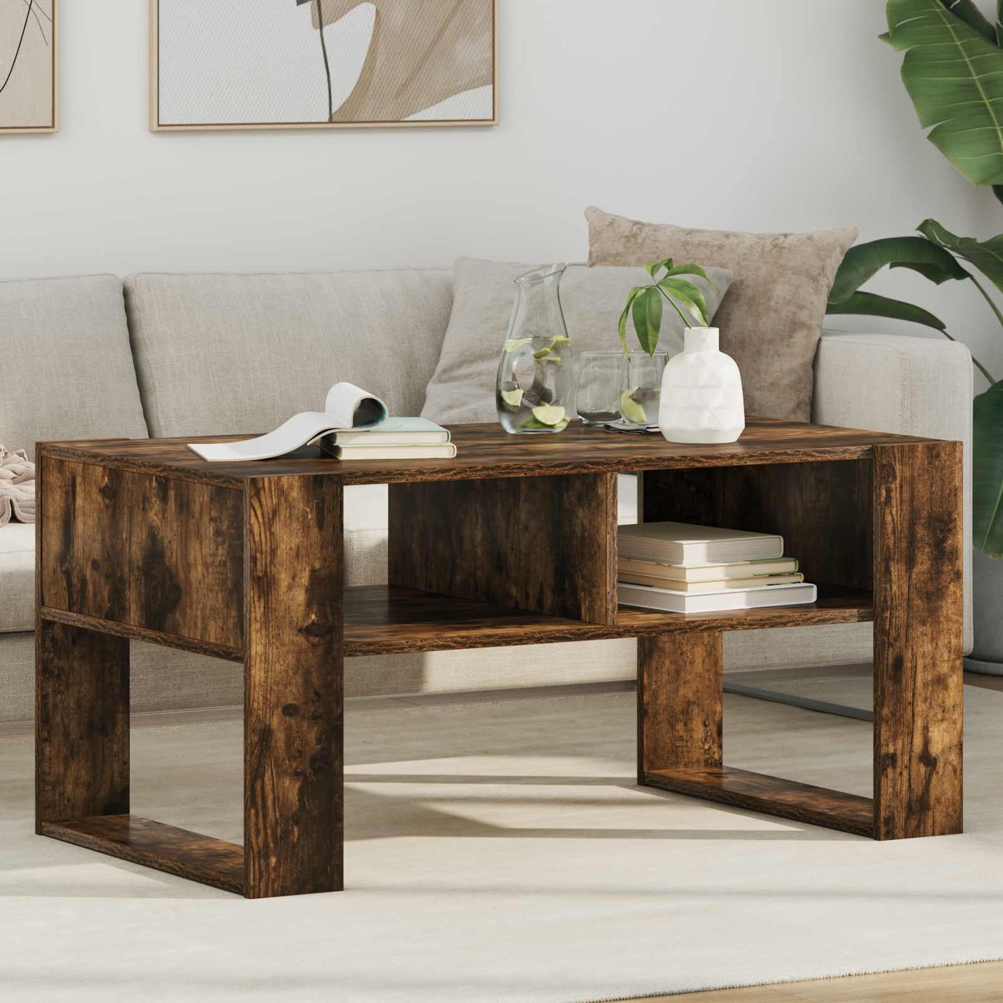 Dohányzóasztal Füstölt tölgy 92 x 53 x 45 cm Szerelt Fa