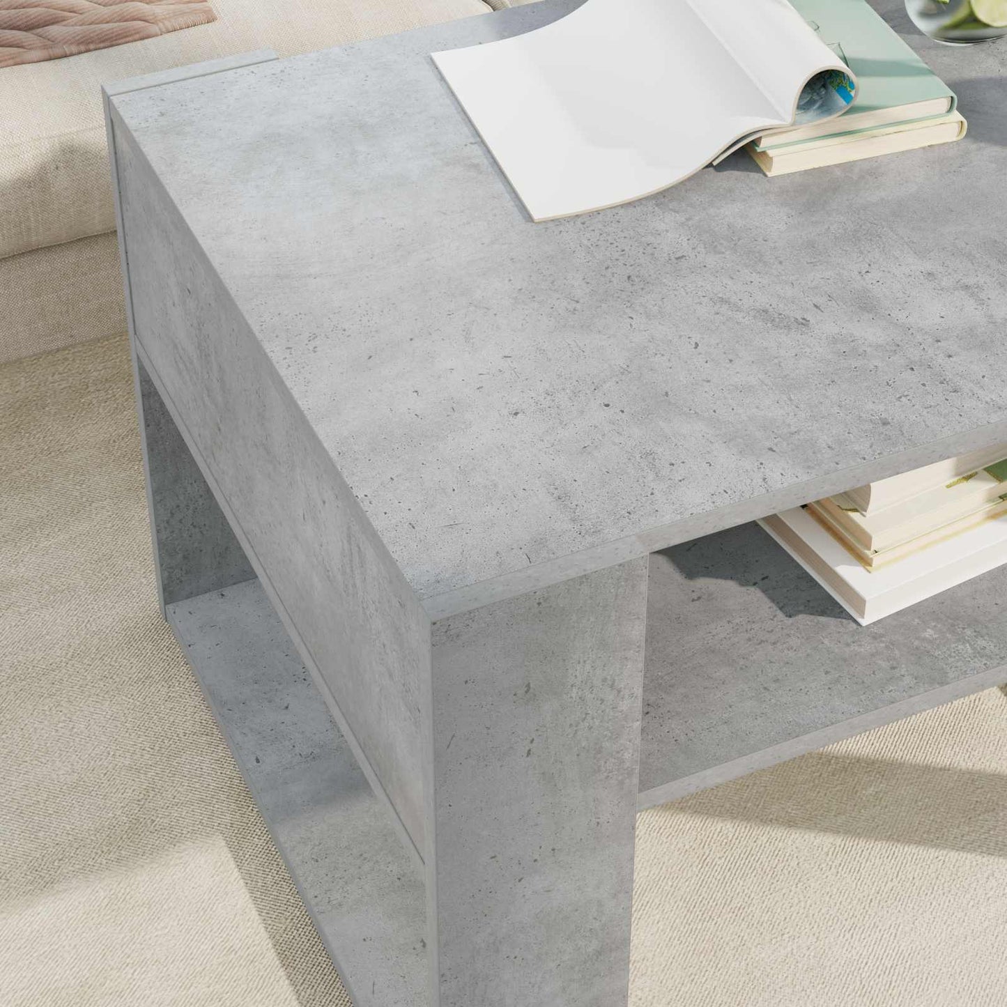 Dohányzóasztal Beton Szürke 66 x 53 x 45 cm Szerelt Fa