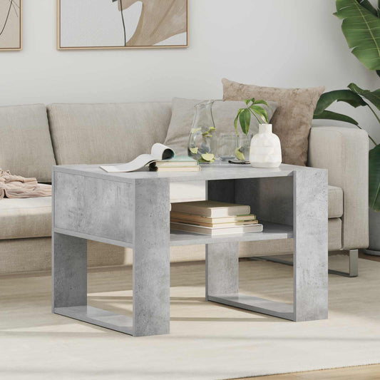 Dohányzóasztal tárolóval Beton Szürke 66 x 53 x 45 cm Faanyag