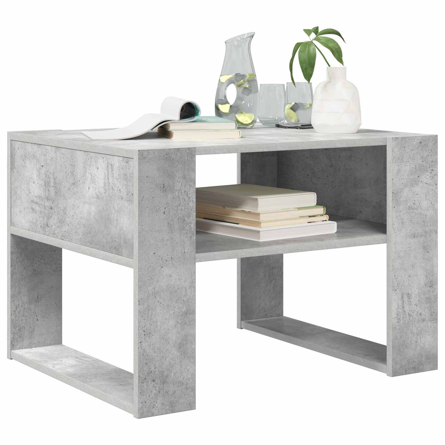 Dohányzóasztal Beton Szürke 66 x 53 x 45 cm Szerelt Fa