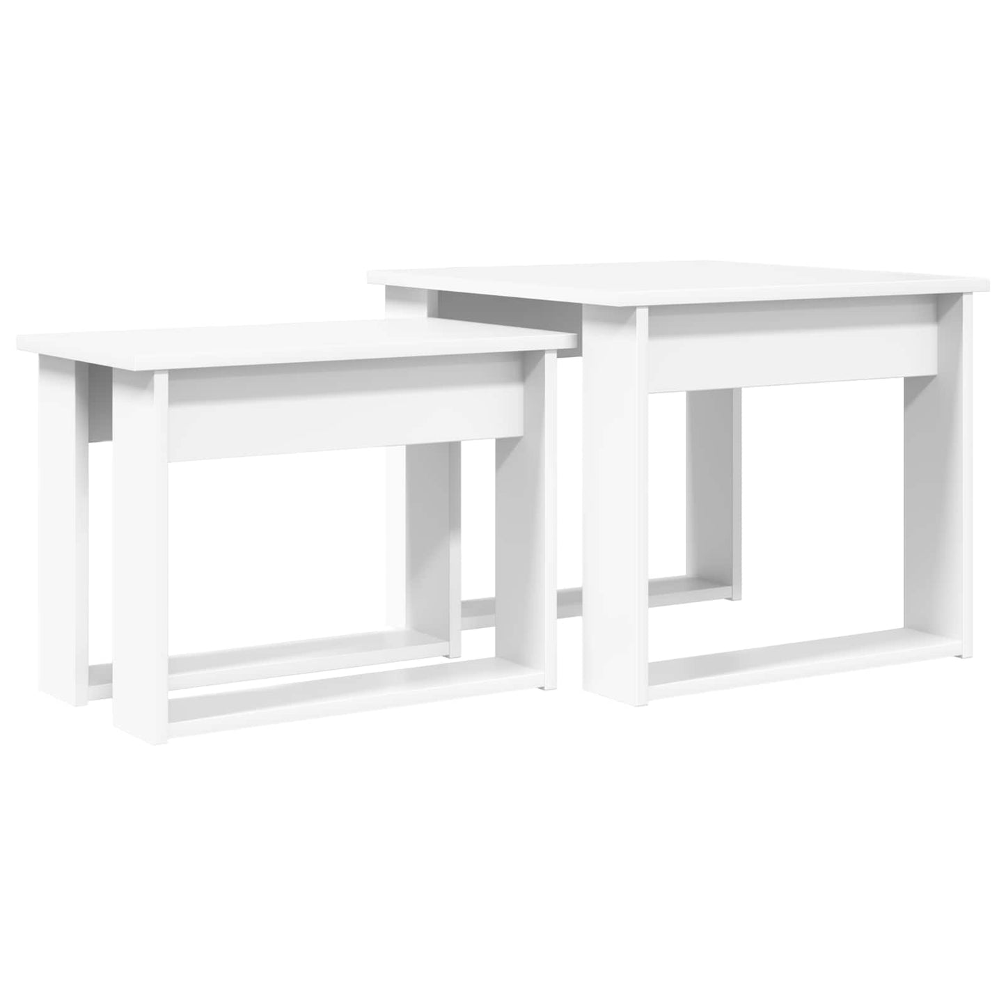 Kávasztal Szett 2 pcs Fehér 50 x 52 x 42 cm Szerelt Fa