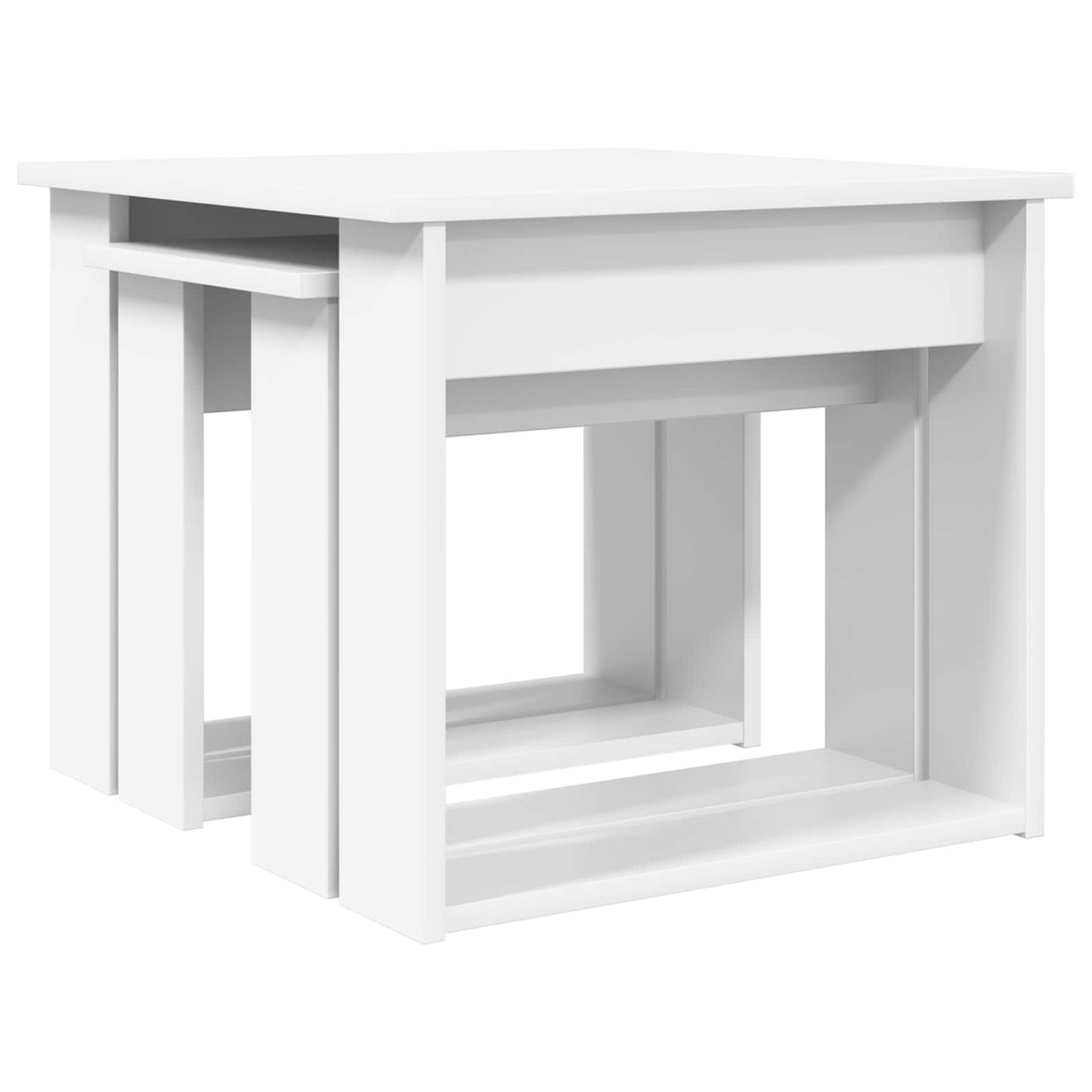 Kávasztal Szett 2 pcs Fehér 50 x 52 x 42 cm Szerelt Fa