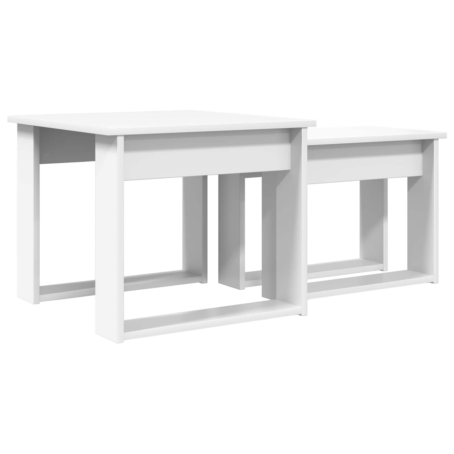 Kávasztal Szett 2 pcs Fehér 50 x 52 x 42 cm Szerelt Fa