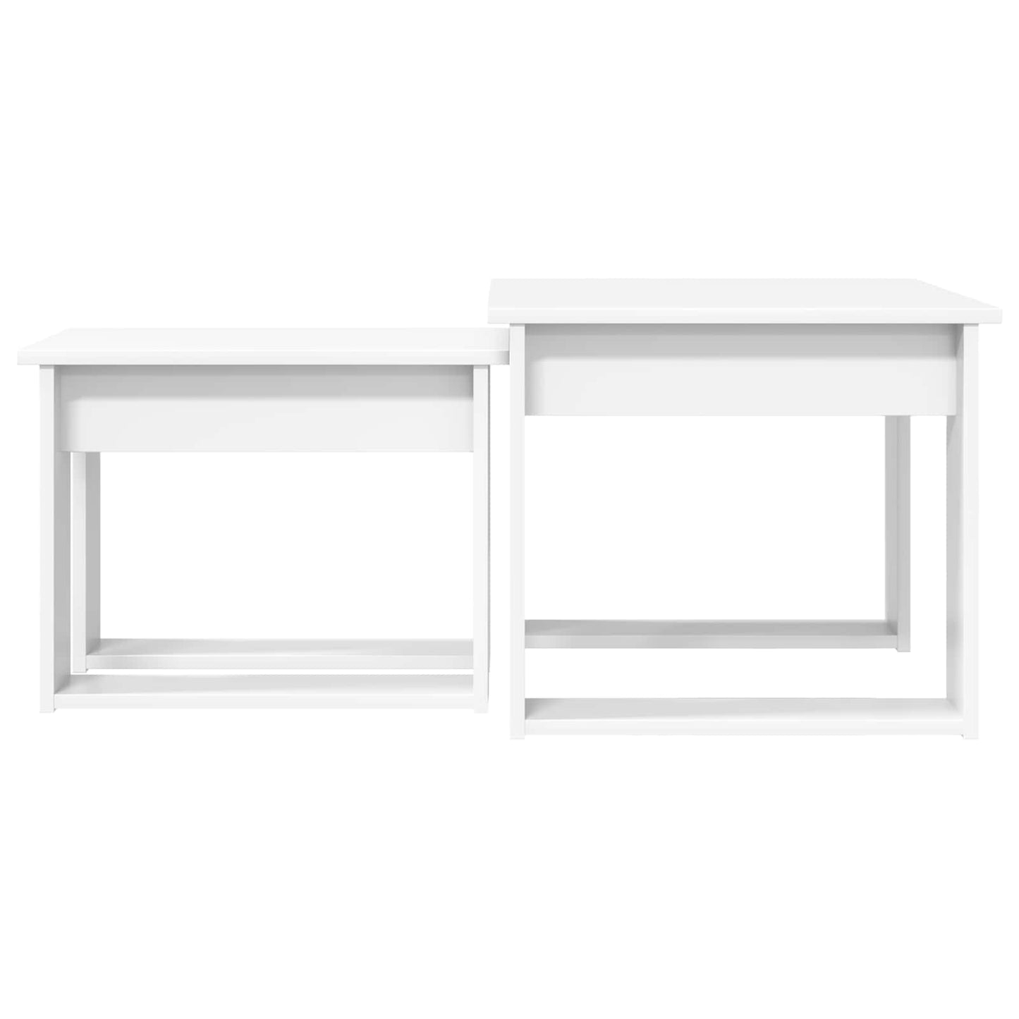 Kávasztal Szett 2 pcs Fehér 50 x 52 x 42 cm Szerelt Fa