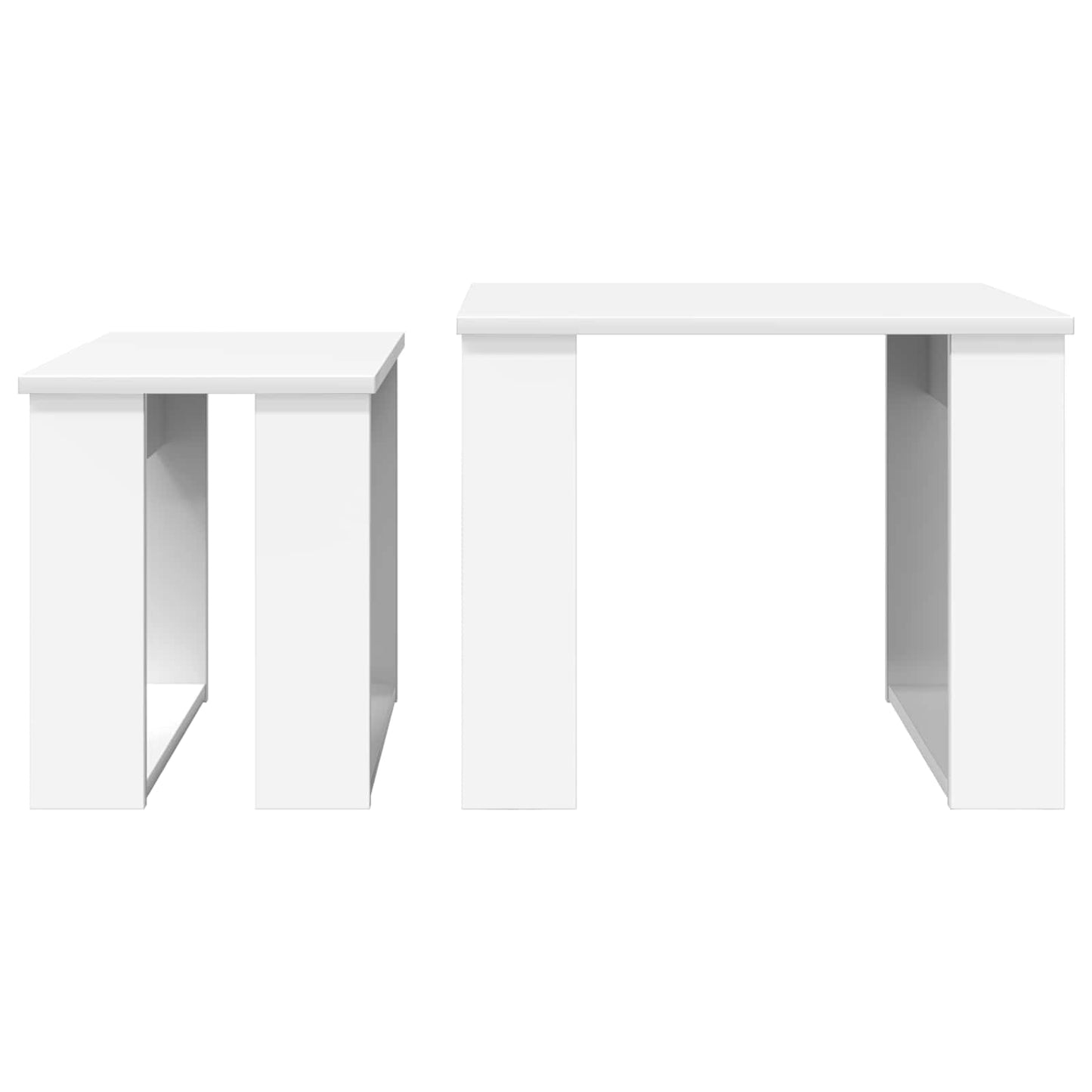Kávasztal Szett 2 pcs Fehér 50 x 52 x 42 cm Szerelt Fa