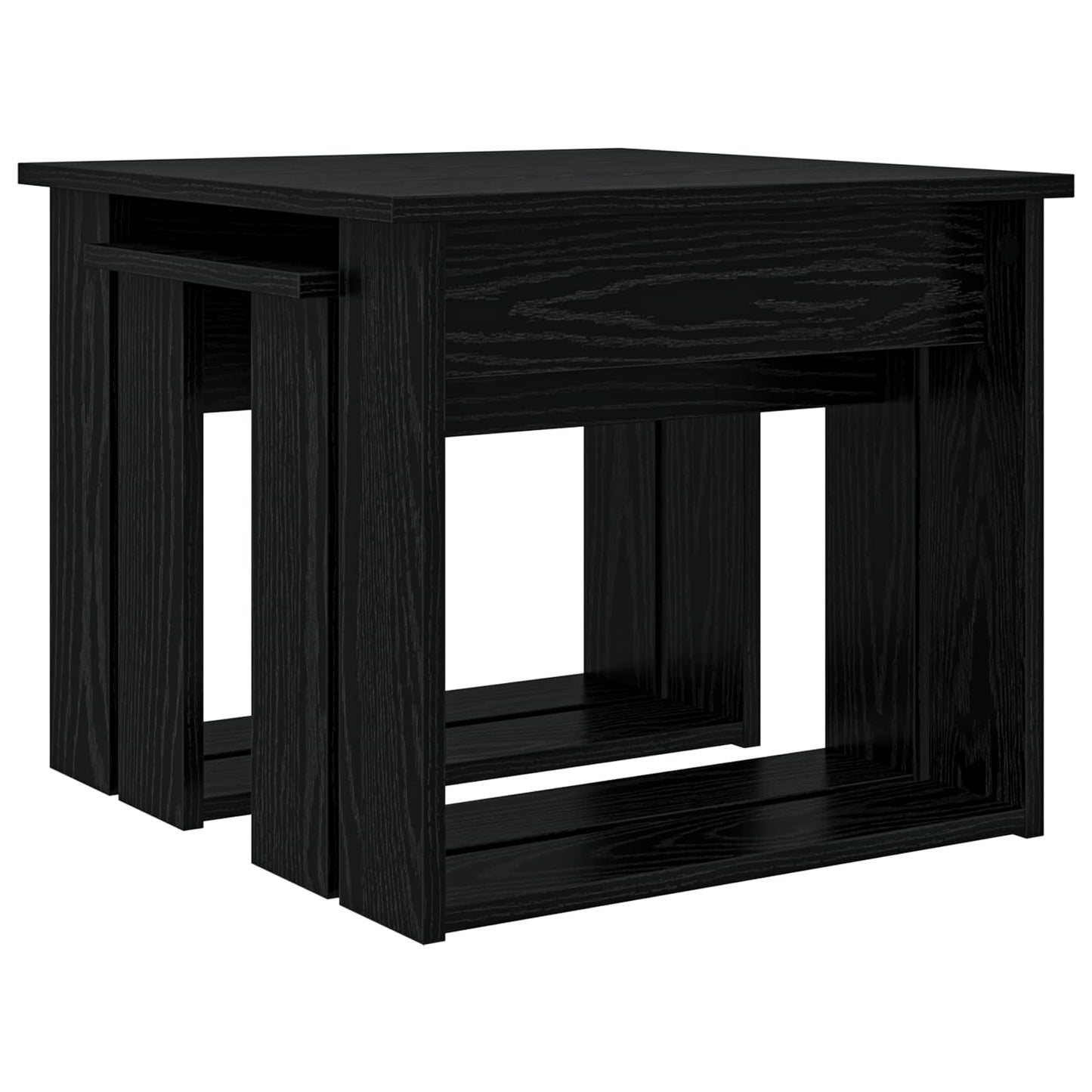 Kávasztal Szett 2 pcs Fekete tölgy 50 x 52 x 42 cm Szerelt Fa