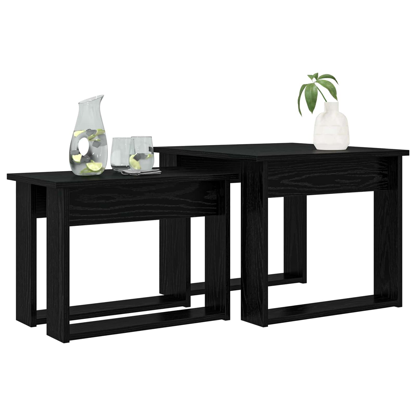 Kávasztal Szett 2 pcs Fekete tölgy 50 x 52 x 42 cm Szerelt Fa