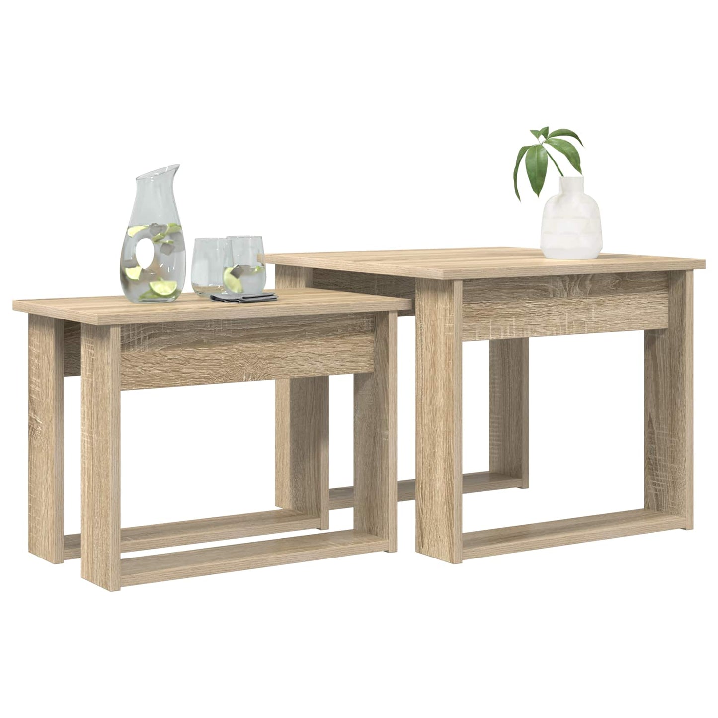 Kávasztal Szett 2 pcs Sonoma tölgy 50 x 52 x 42 cm Szerelt Fa