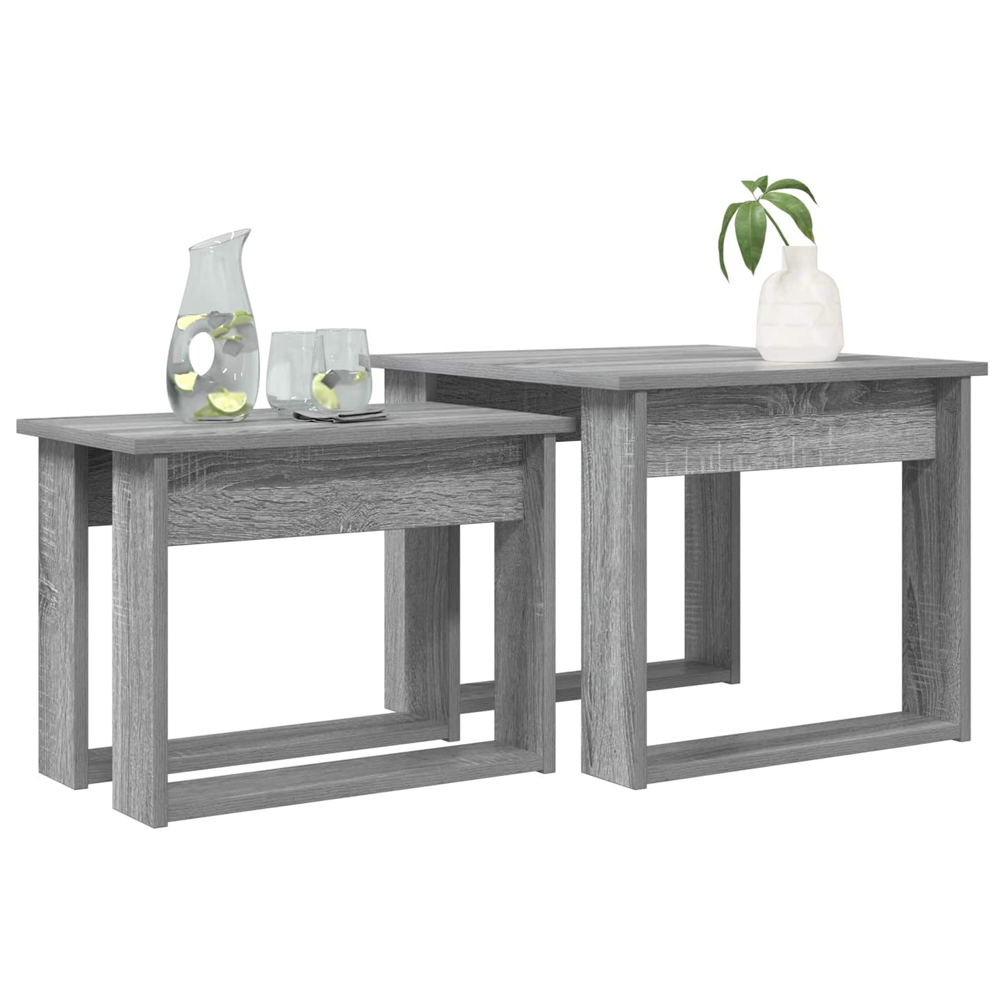 Kávasztal Szett 2 pcs Szürke Sonoma 50 x 52 x 42 cm Szerelt Fa